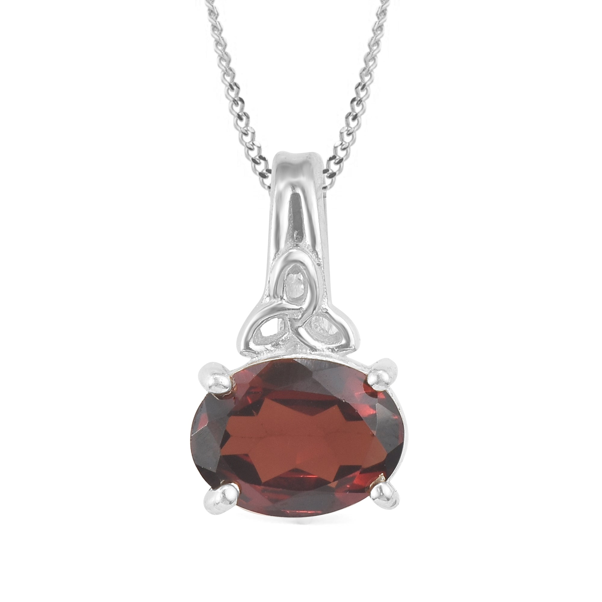 Garnet Pendant Oval with Prong Setting