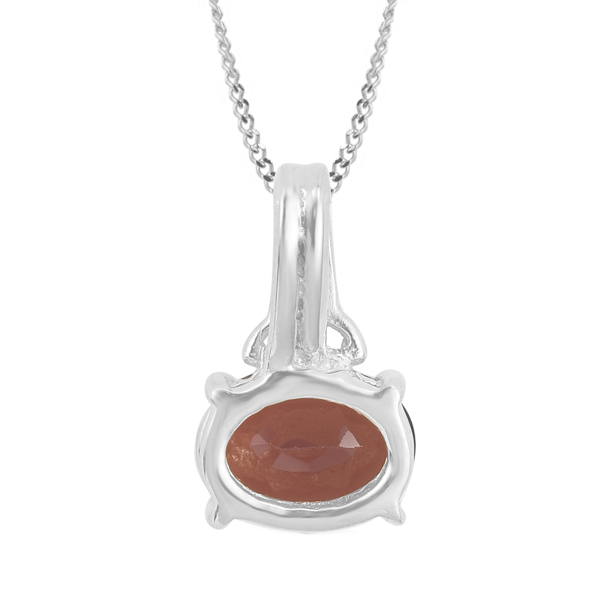 Garnet Pendant Oval with Prong Setting