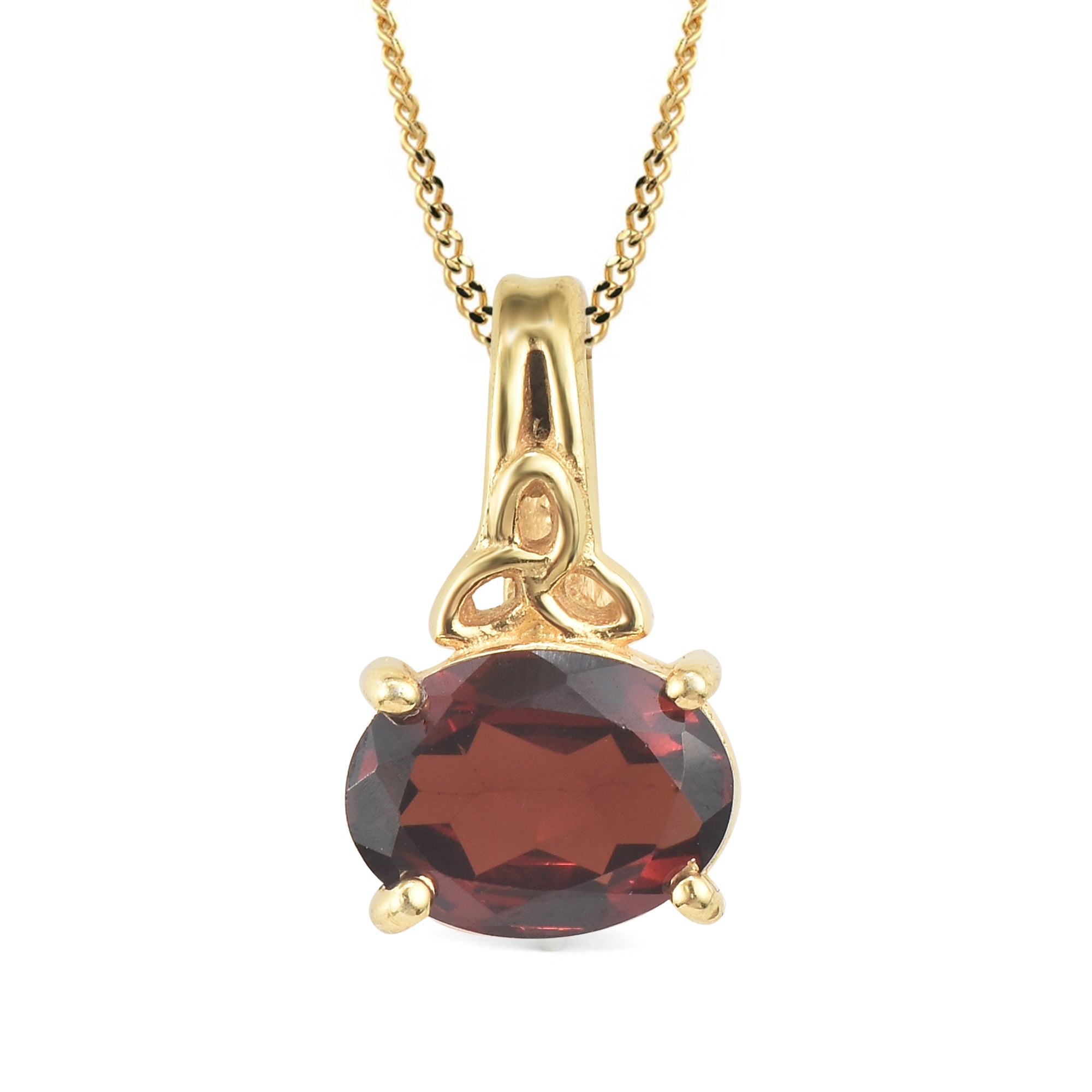 Garnet Pendant Oval with Prong Setting