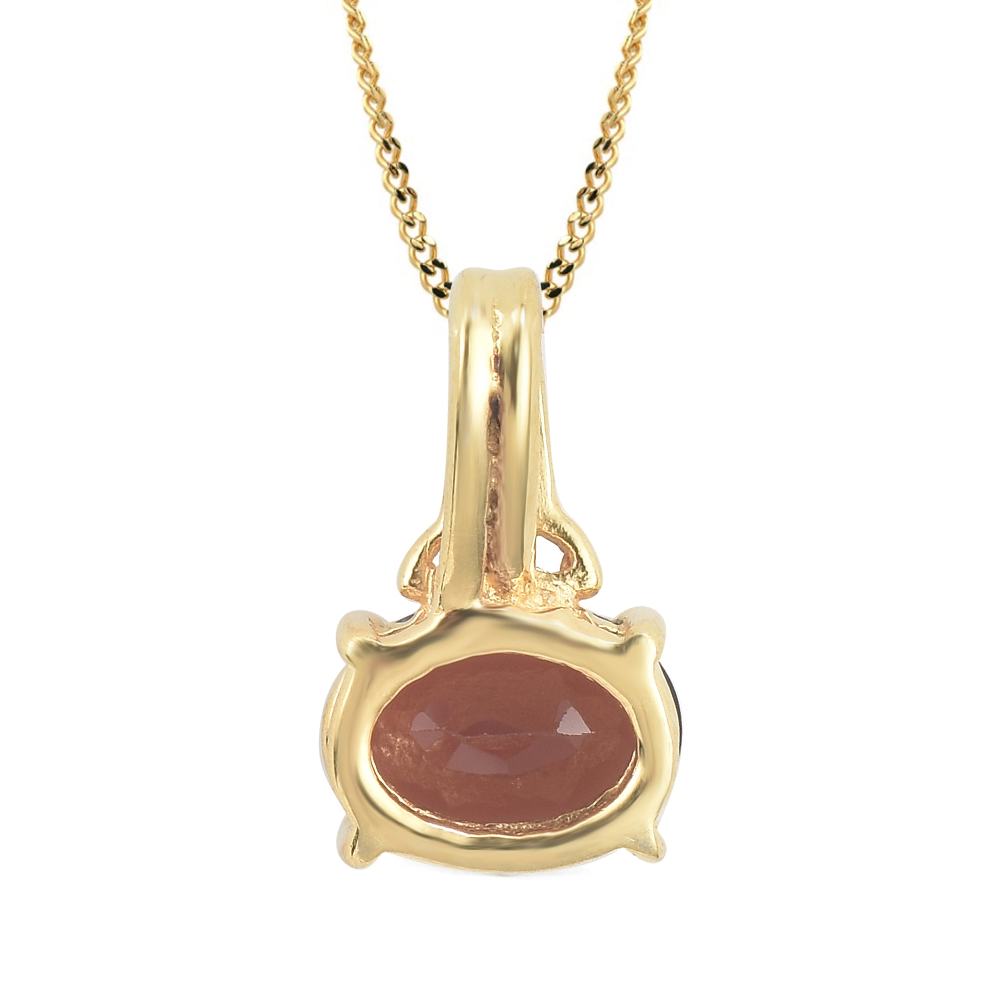 Garnet Pendant Oval with Prong Setting
