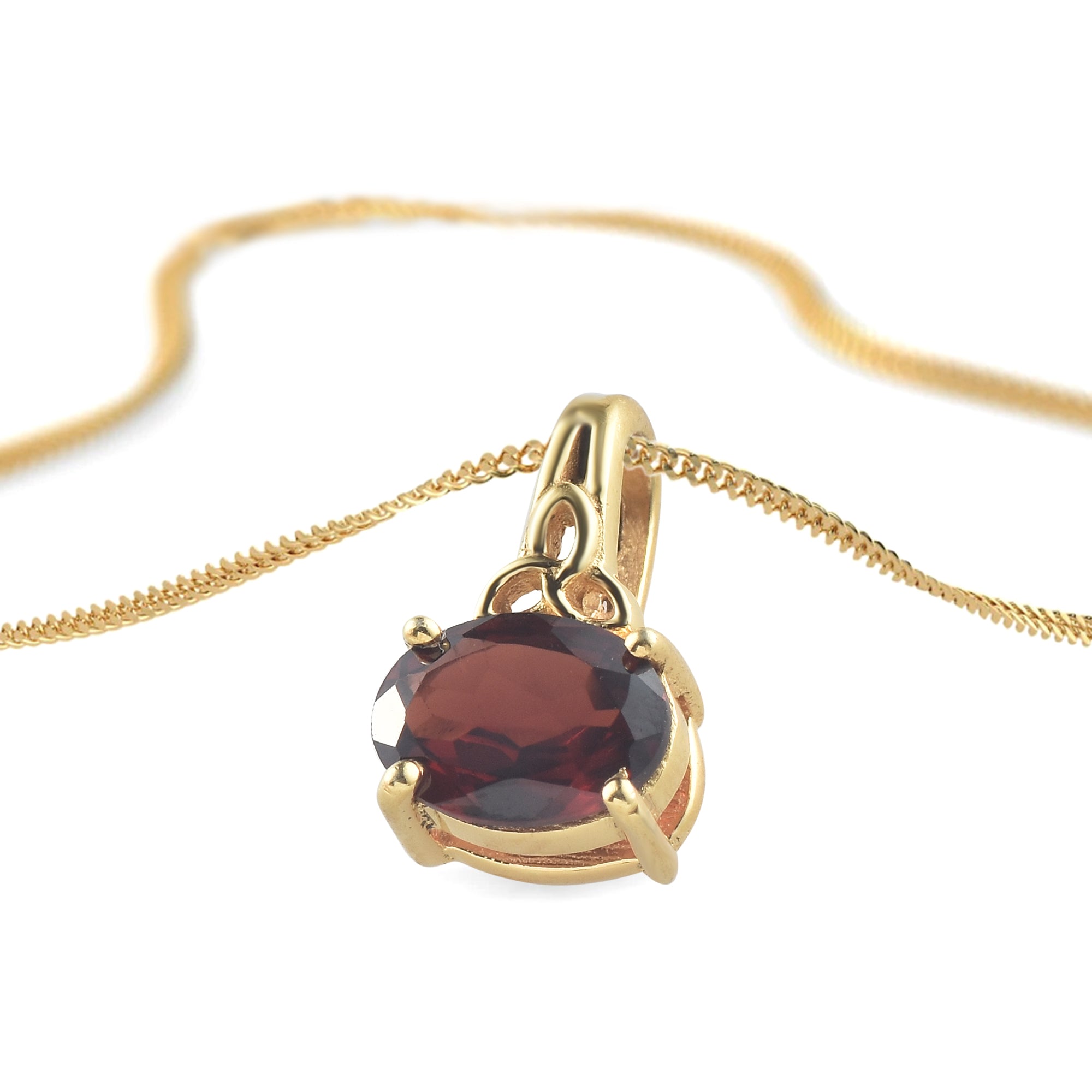 Garnet Pendant Oval with Prong Setting