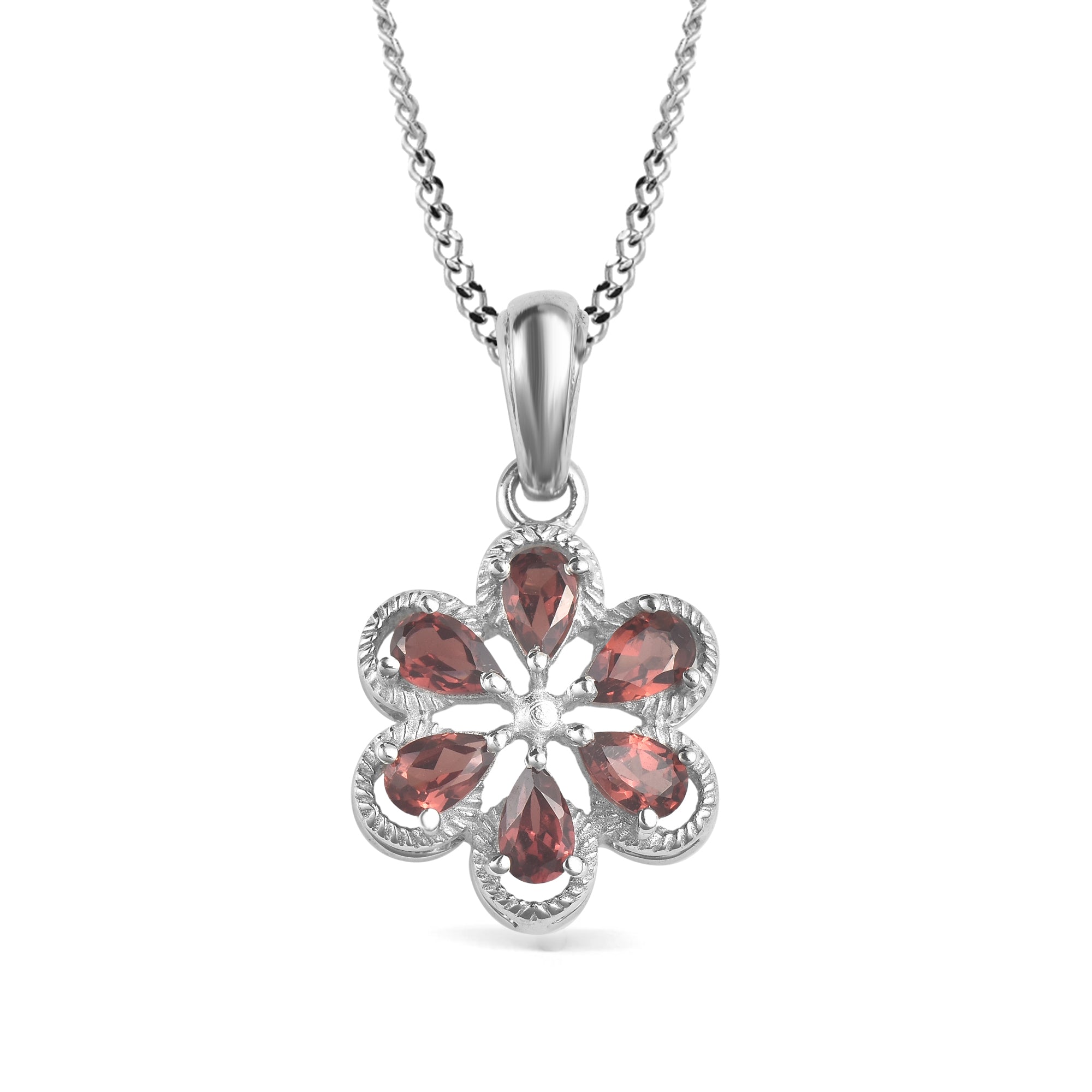 Garnet Pendant Pear with Prong Setting