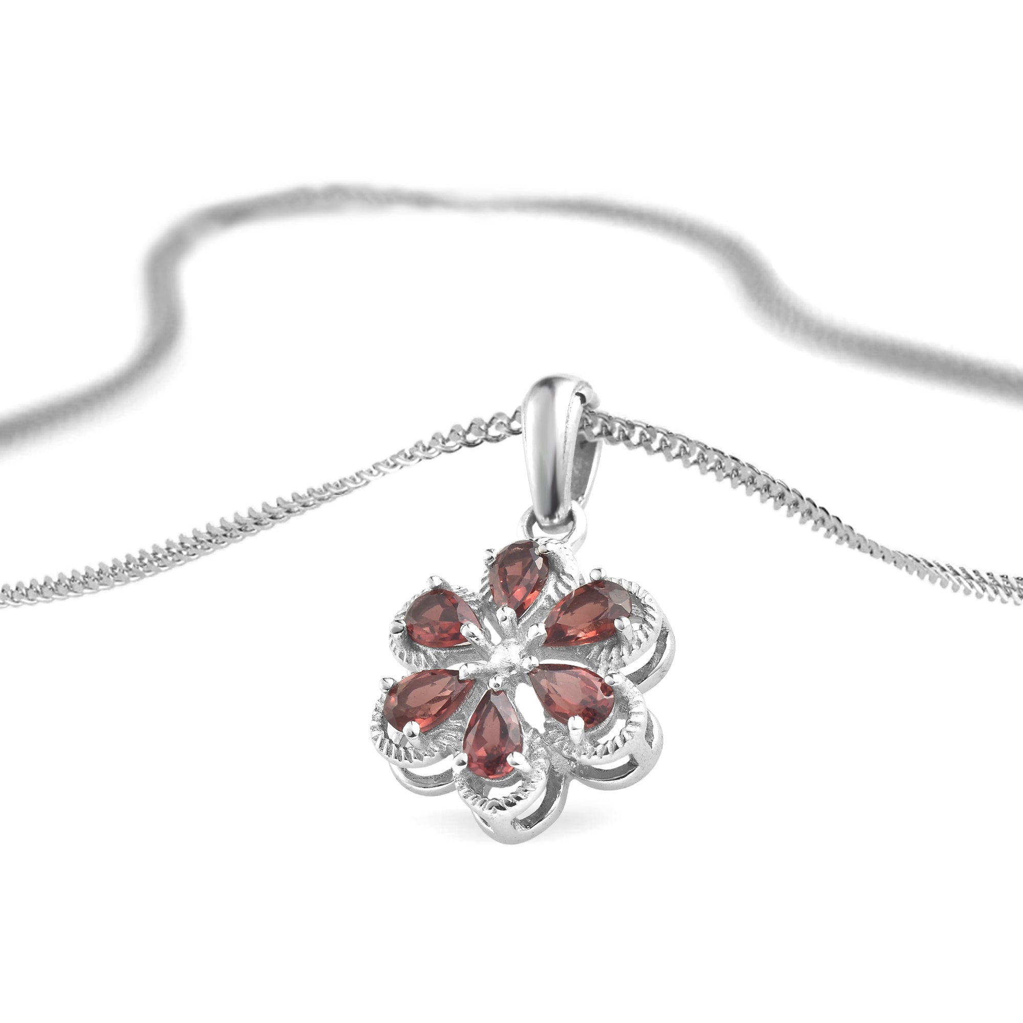 Garnet Pendant Pear with Prong Setting