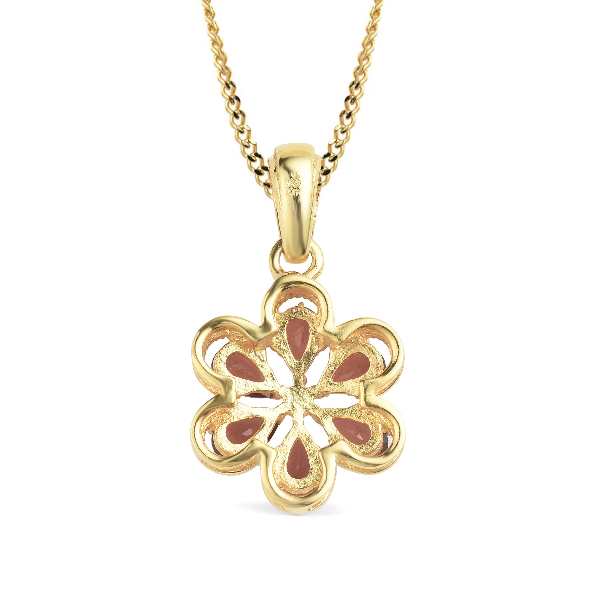 Garnet Pendant Pear with Prong Setting