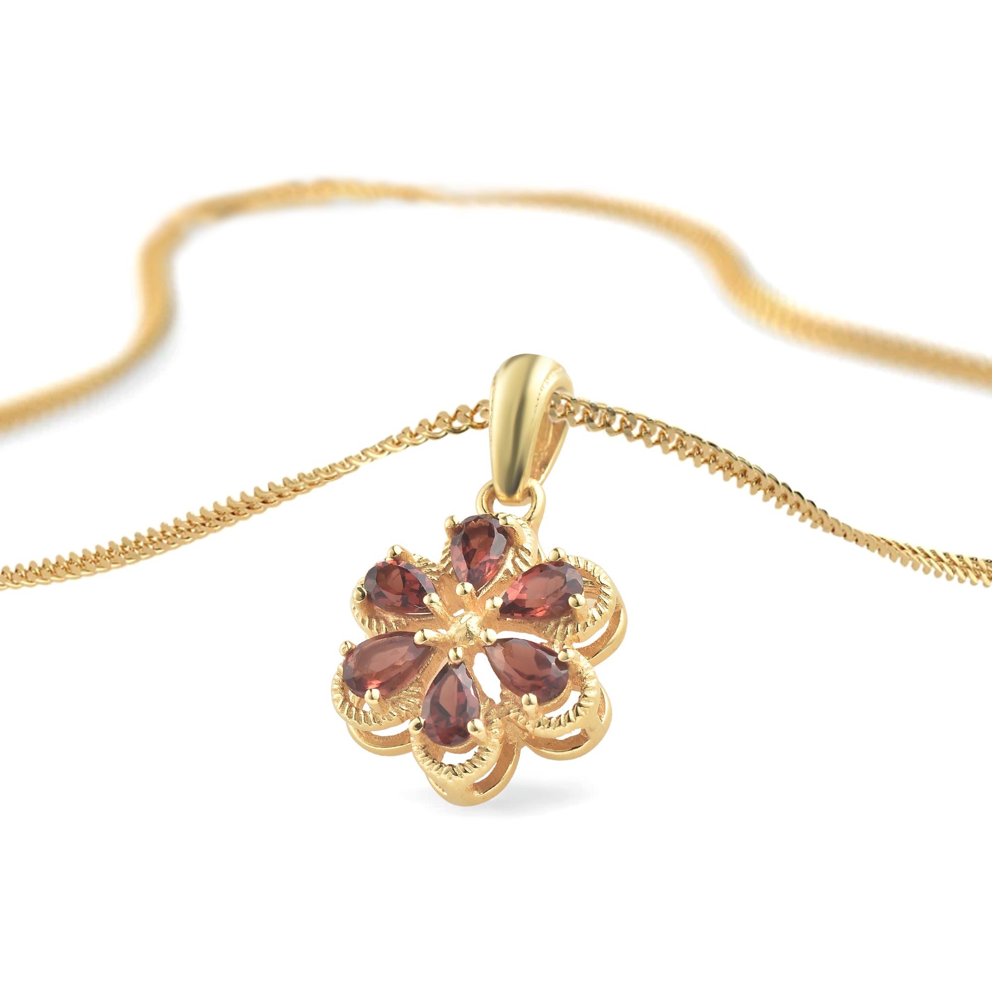Garnet Pendant Pear with Prong Setting