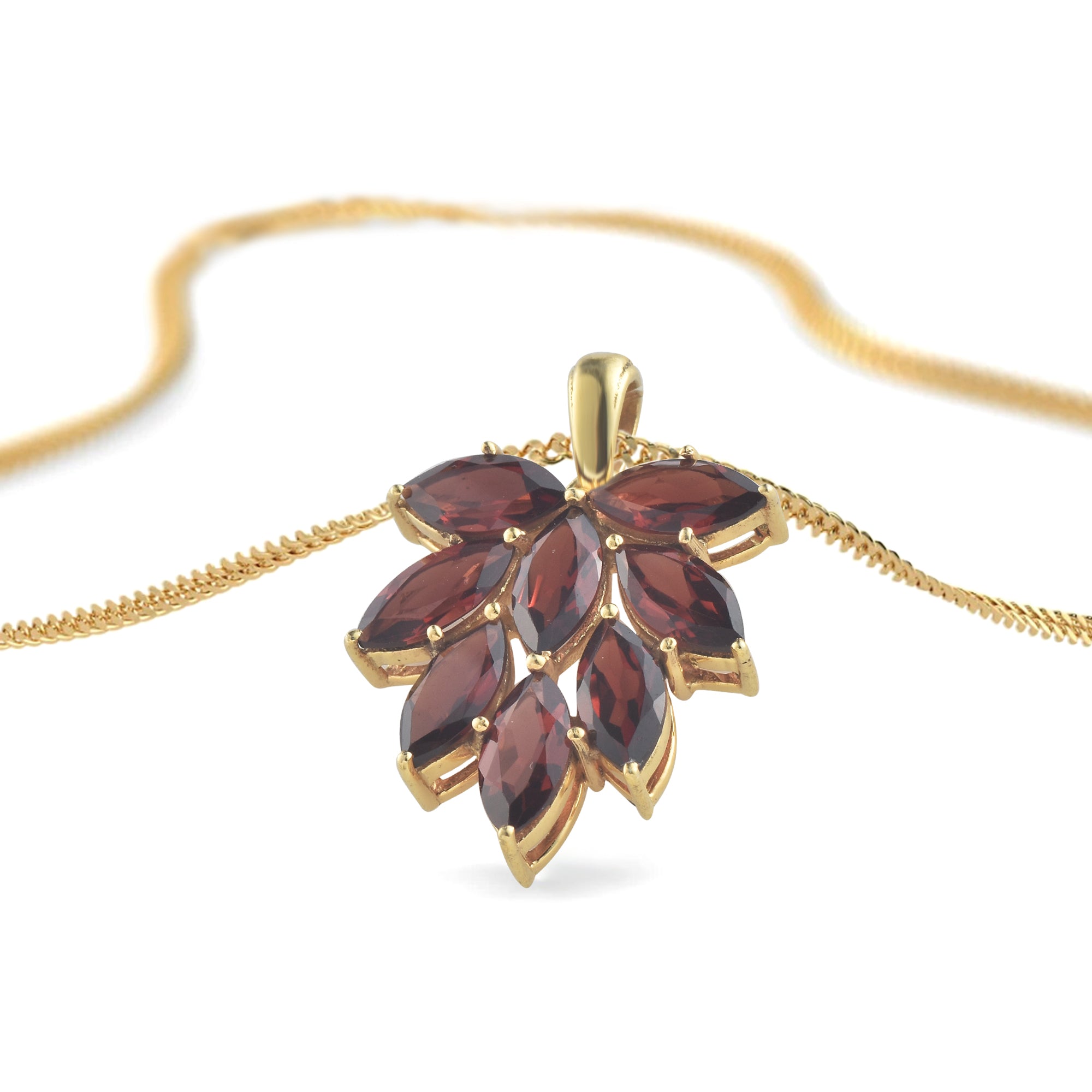 Garnet Marquise Pendant with Prong Setting