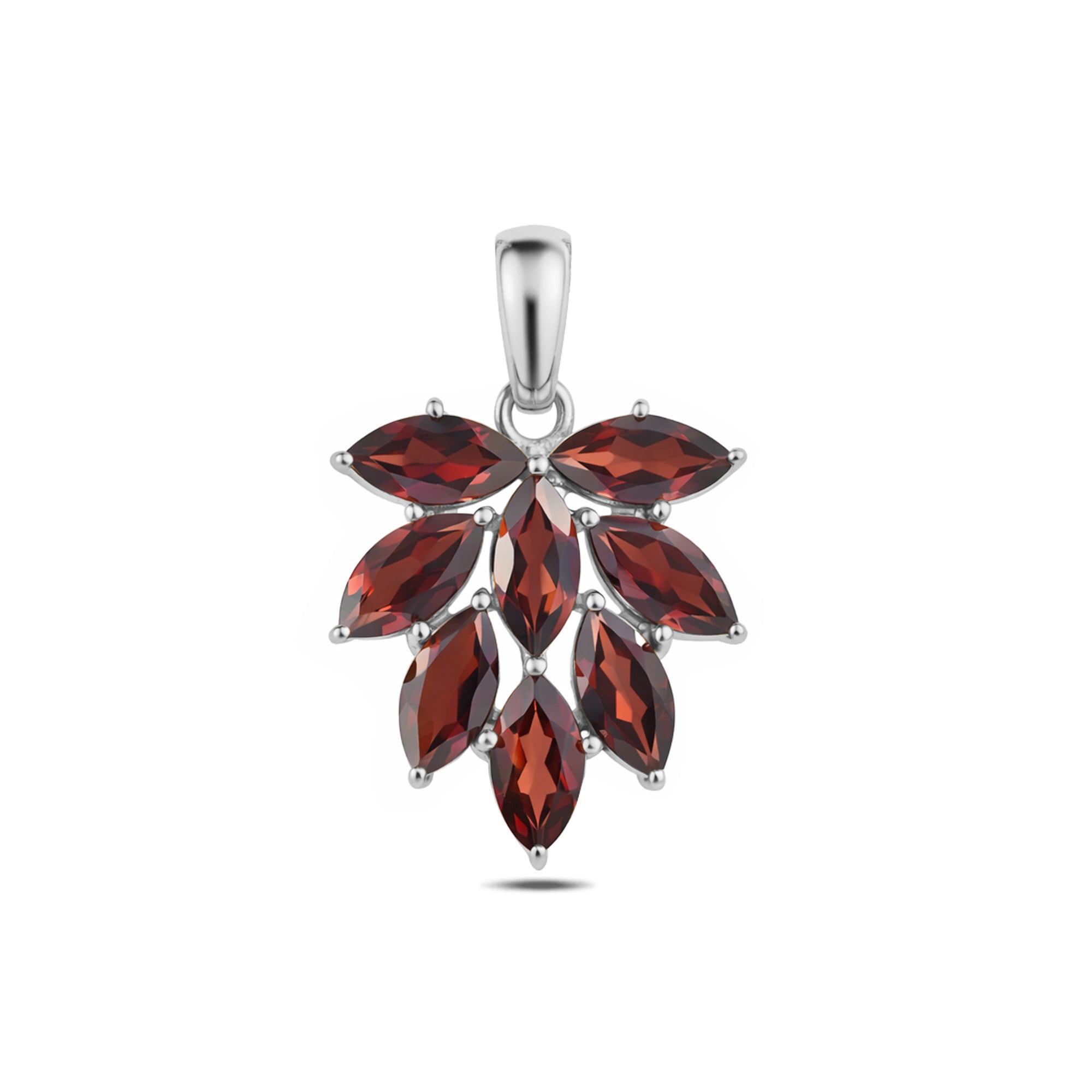 Garnet Marquise Pendant with Prong Setting