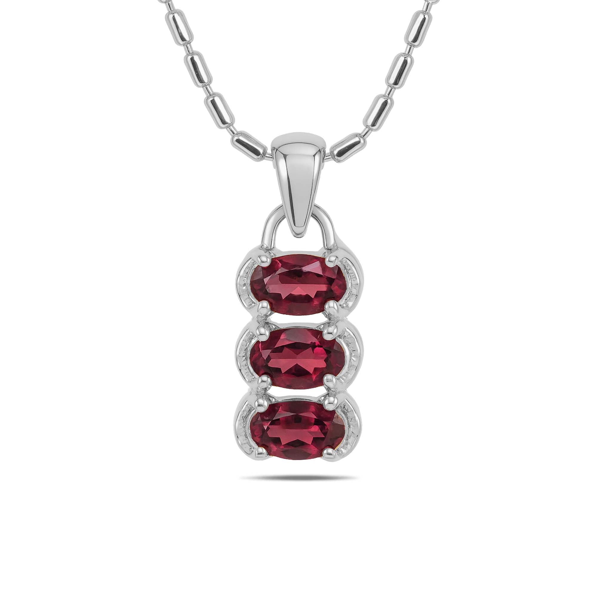 Garnet Pendant Oval with Prong Setting