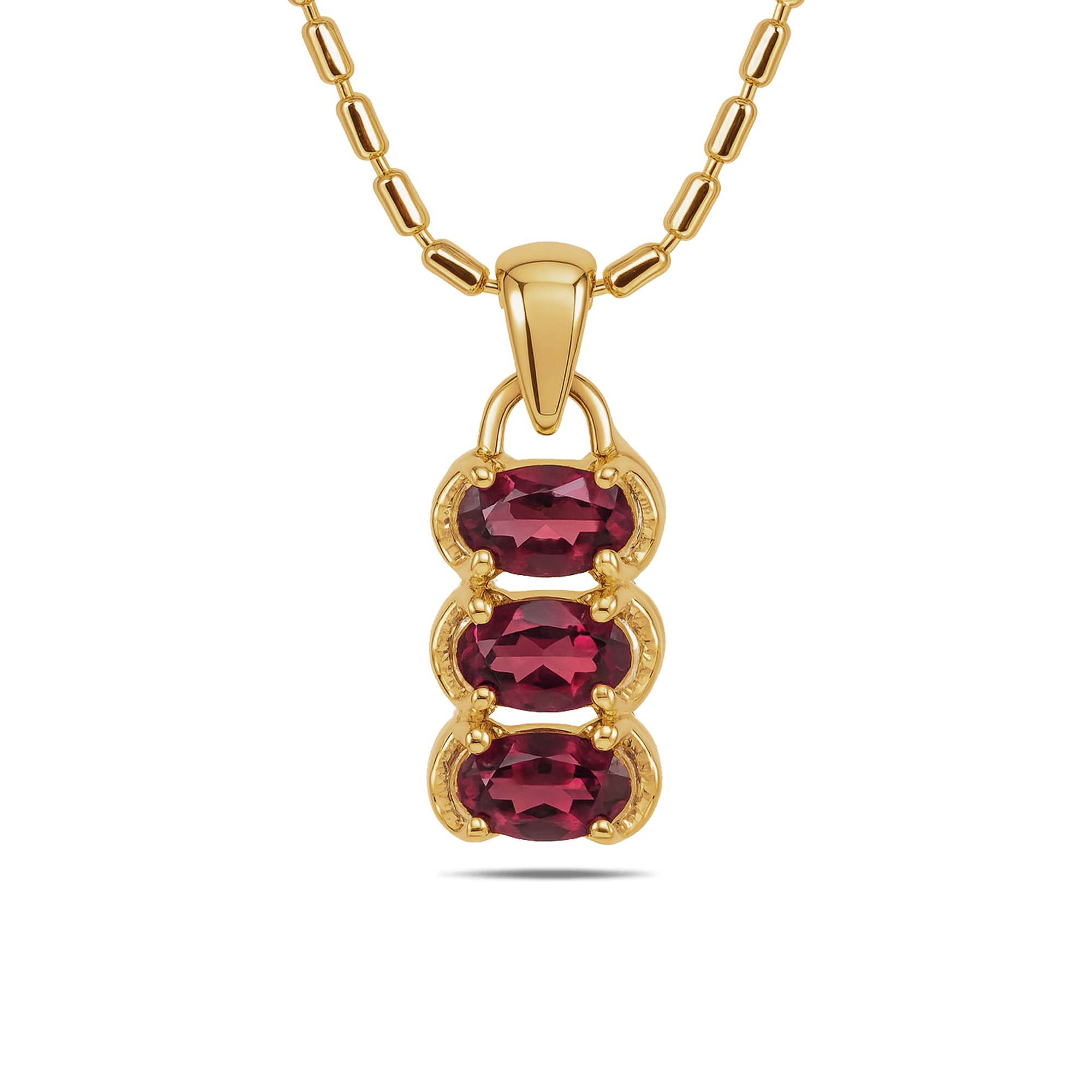 Garnet Pendant Oval with Prong Setting