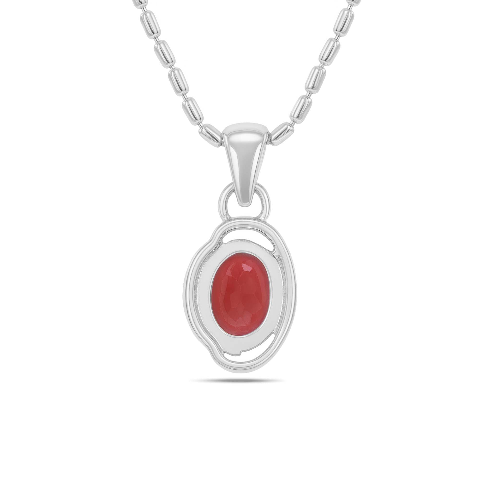 Garnet Pendant Oval with Prong Setting
