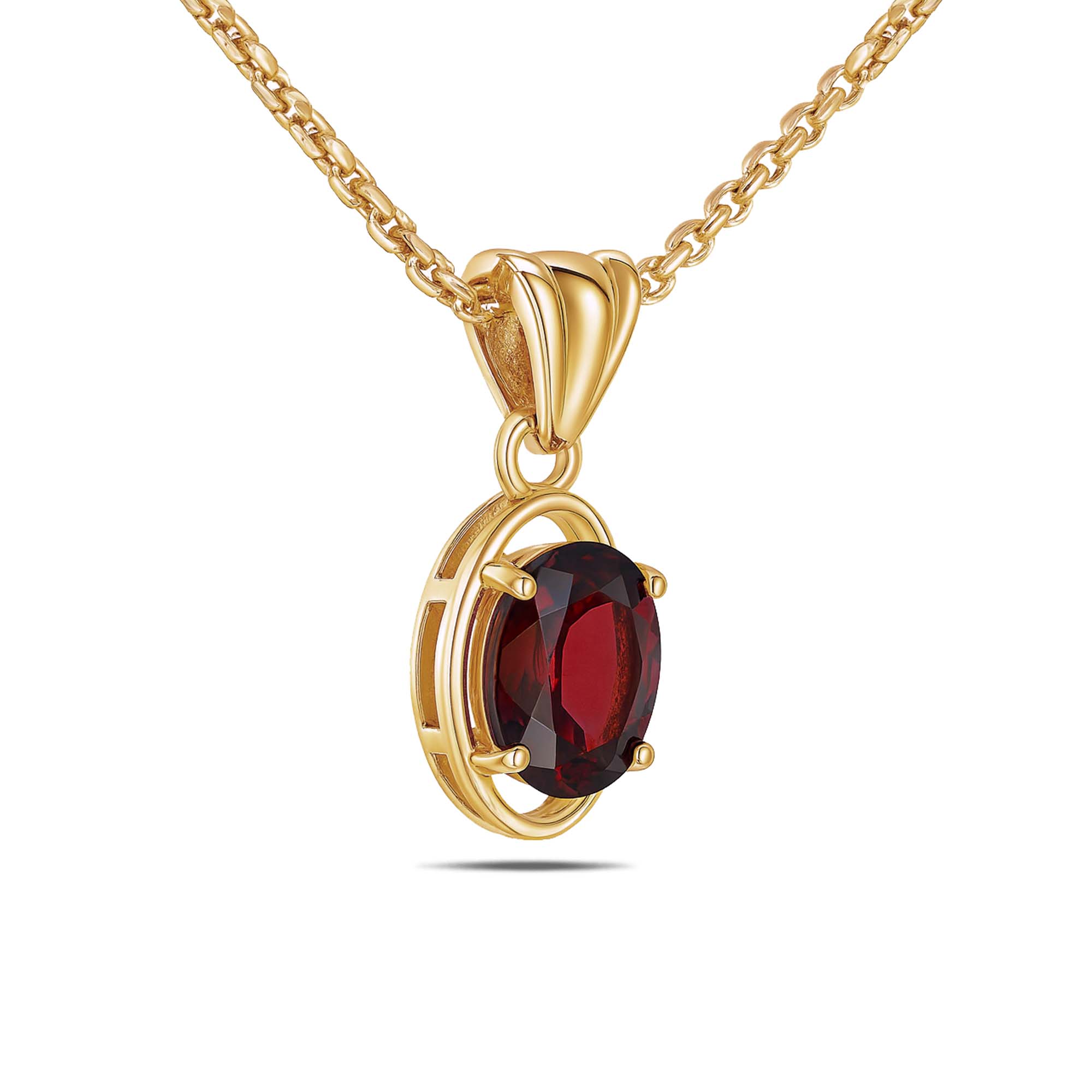 Garnet Pendant Oval with Prong Setting