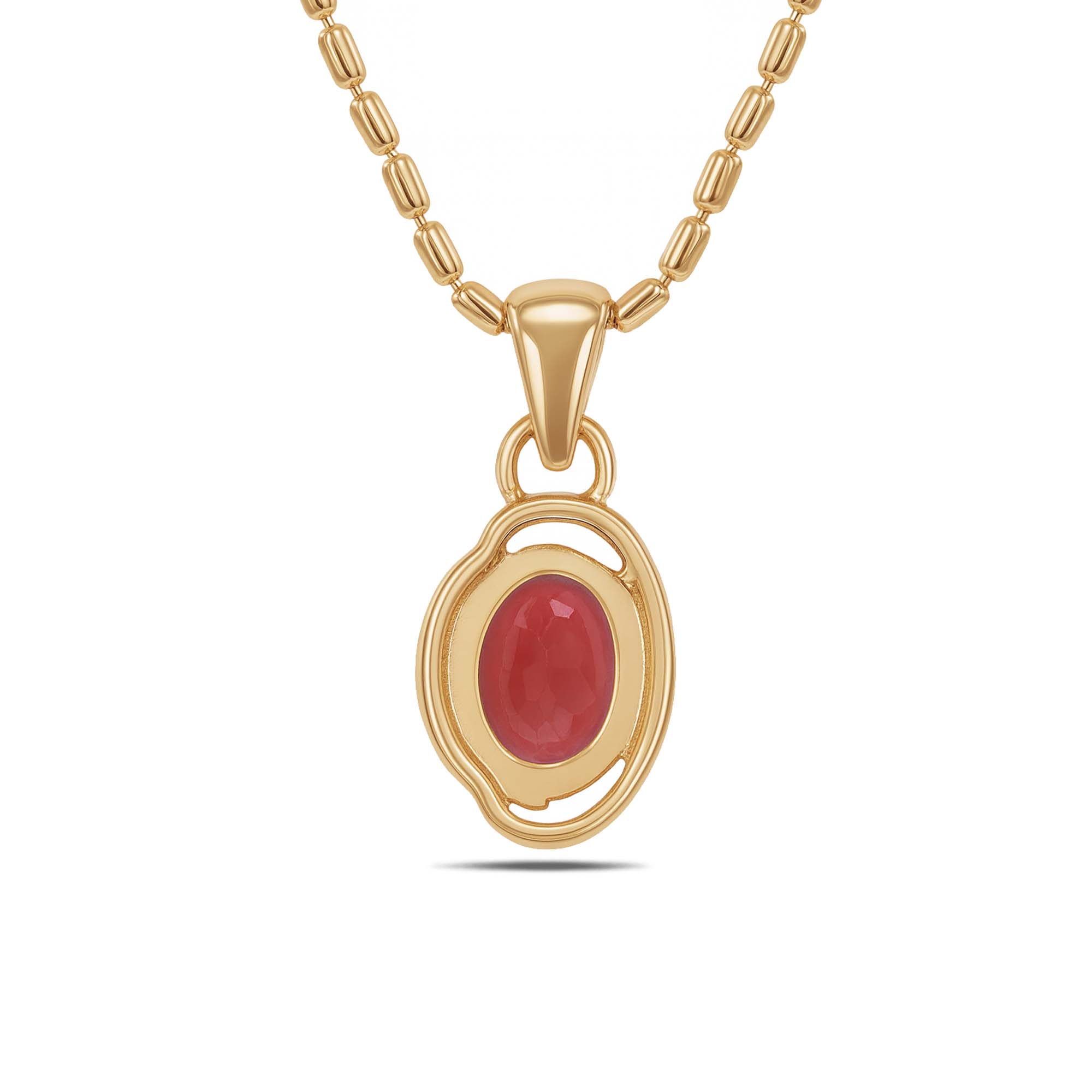 Garnet Pendant Oval with Prong Setting
