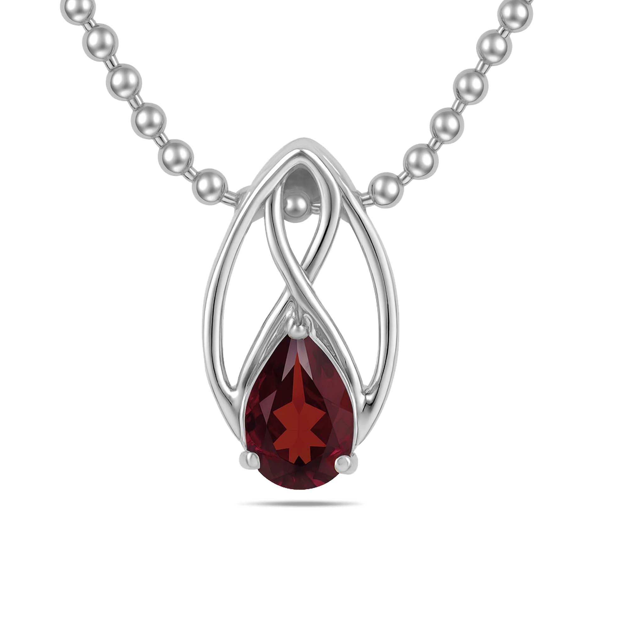 Garnet Pendant Pear with Prong Setting