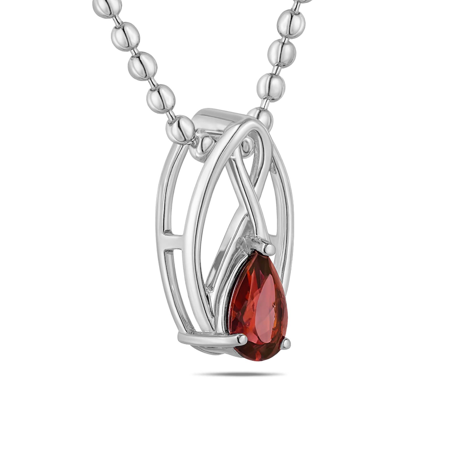 Garnet Pendant Pear with Prong Setting
