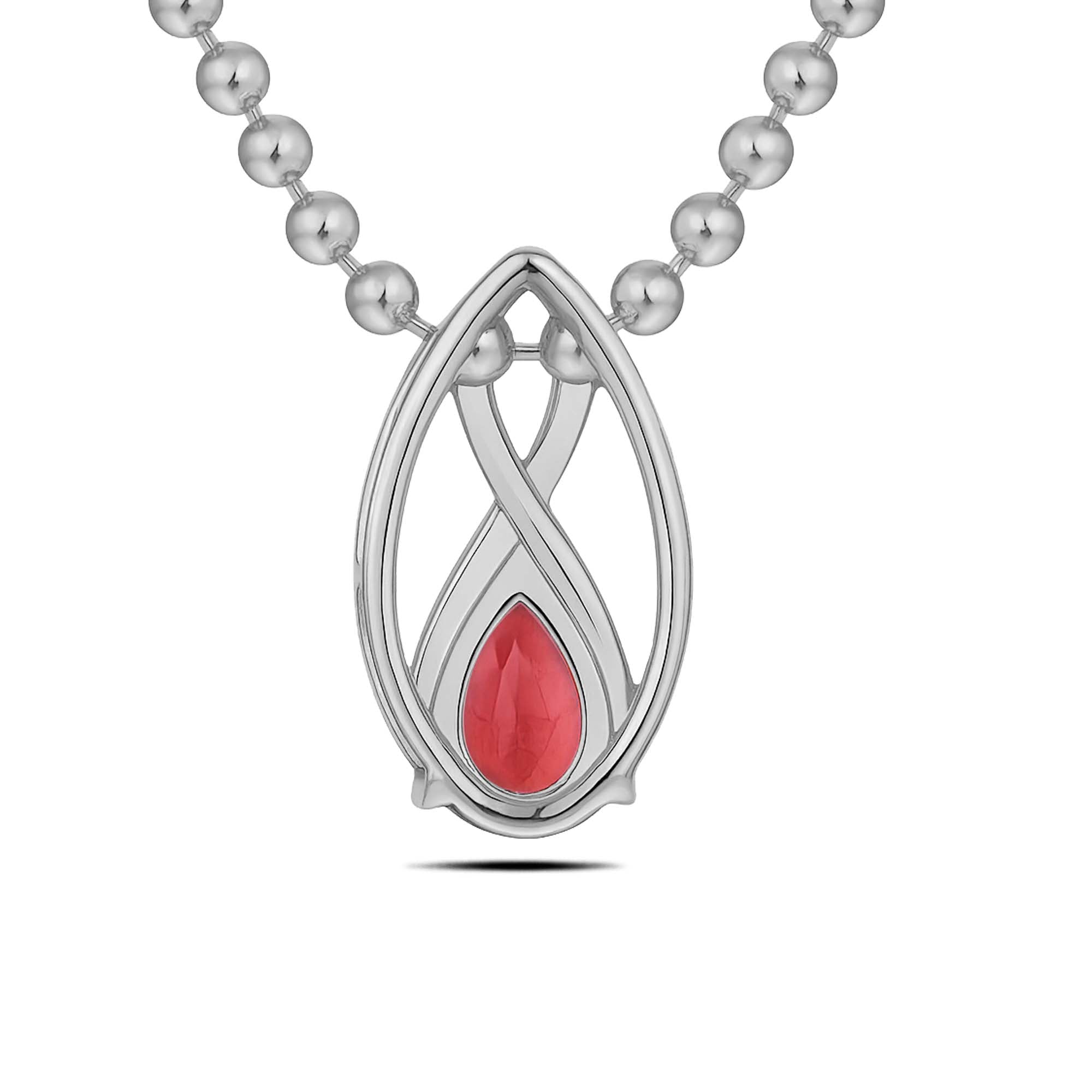 Garnet Pendant Pear with Prong Setting