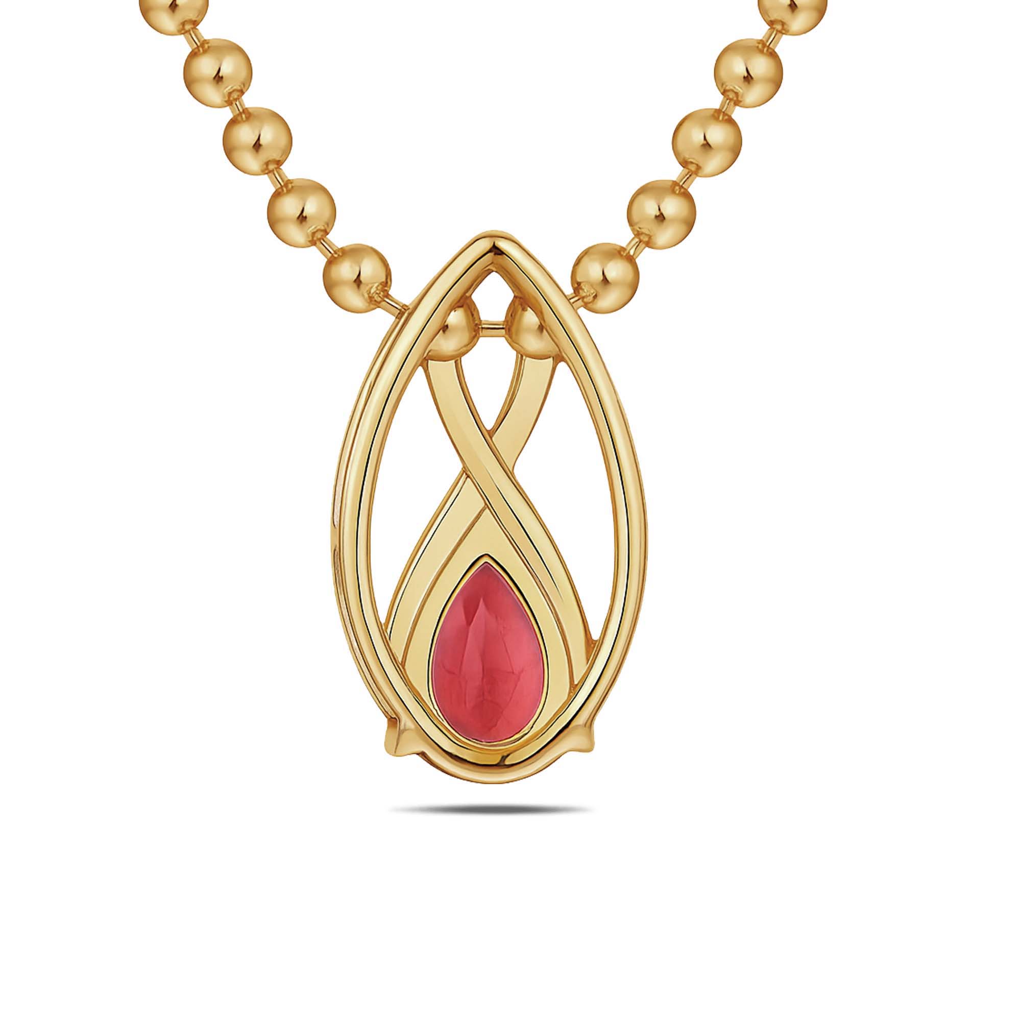 Garnet Pendant Pear with Prong Setting