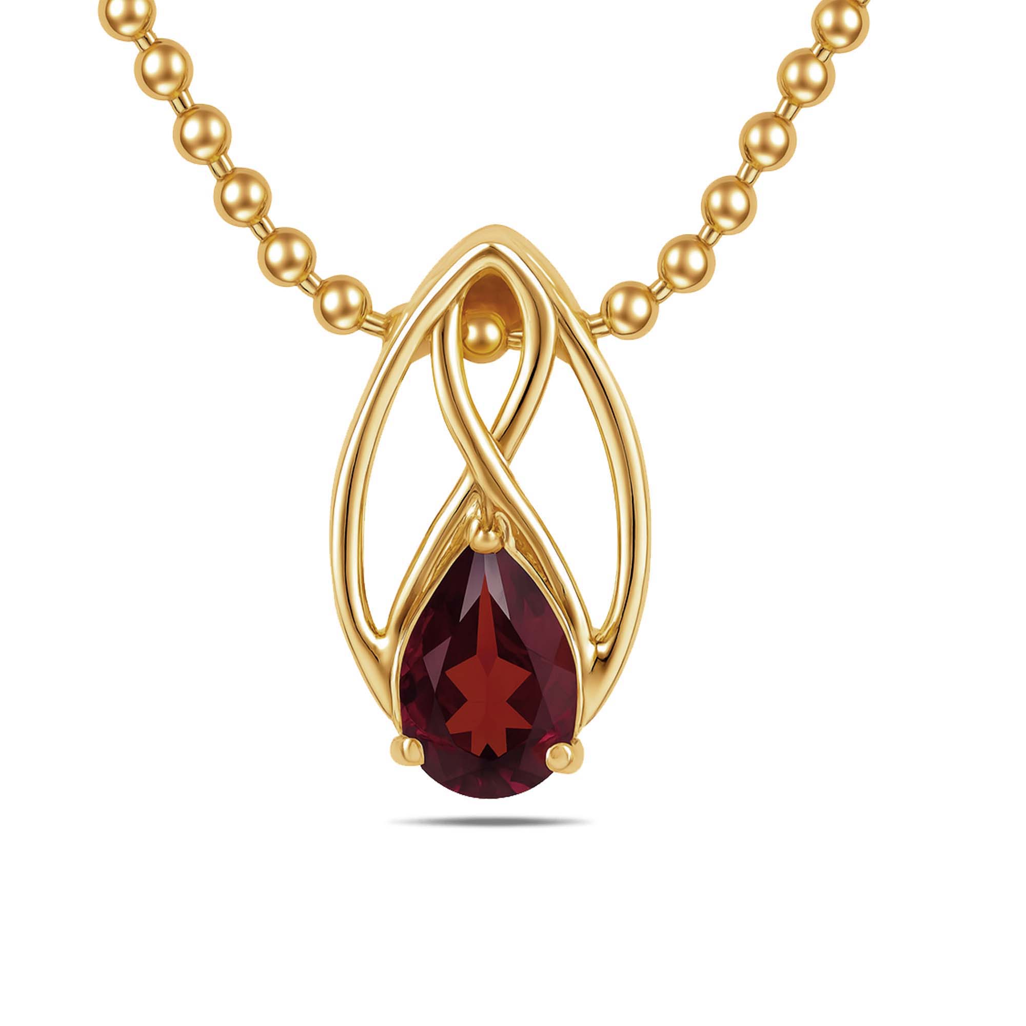 Garnet Pendant Pear with Prong Setting