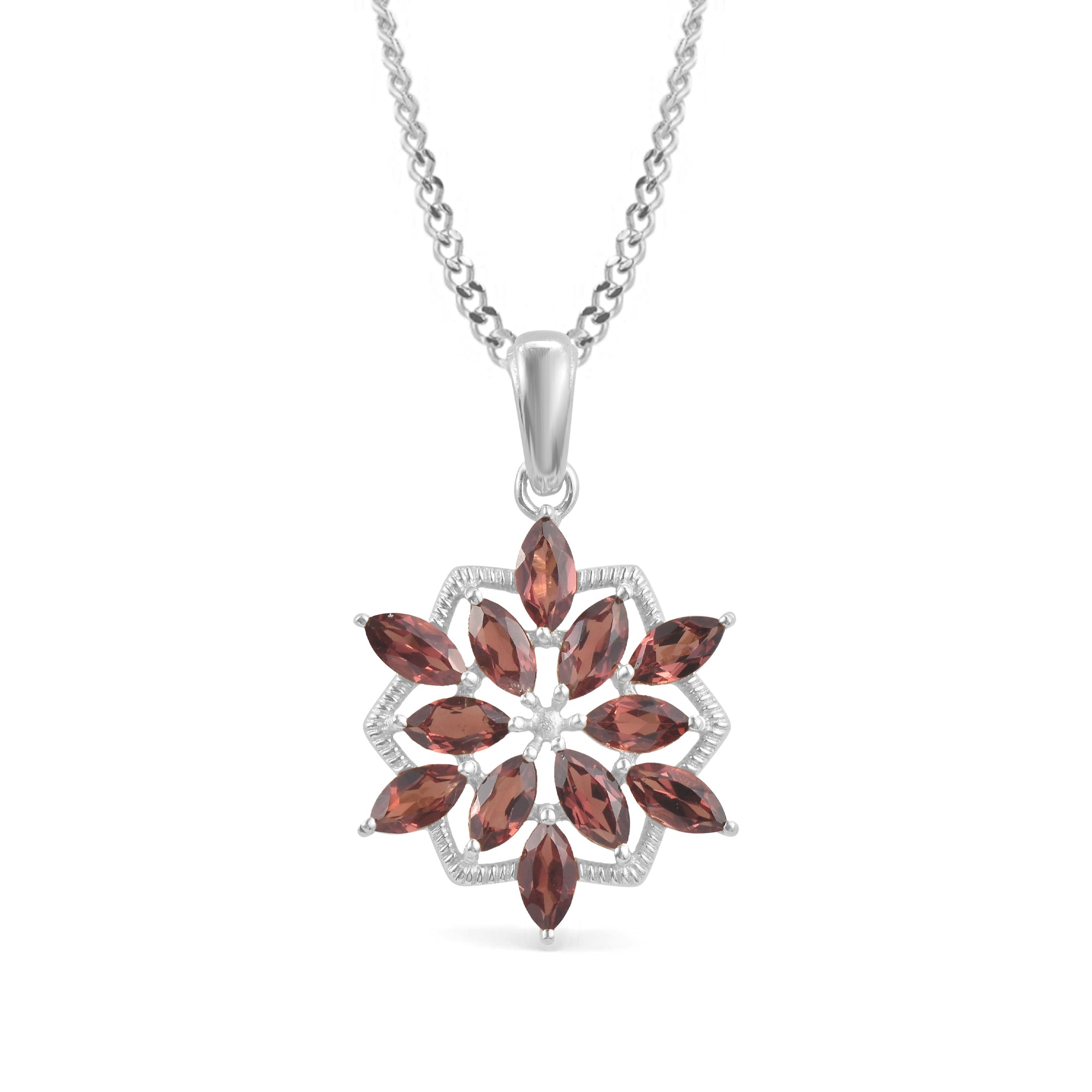 Garnet Marquise Pendant with Prong Setting