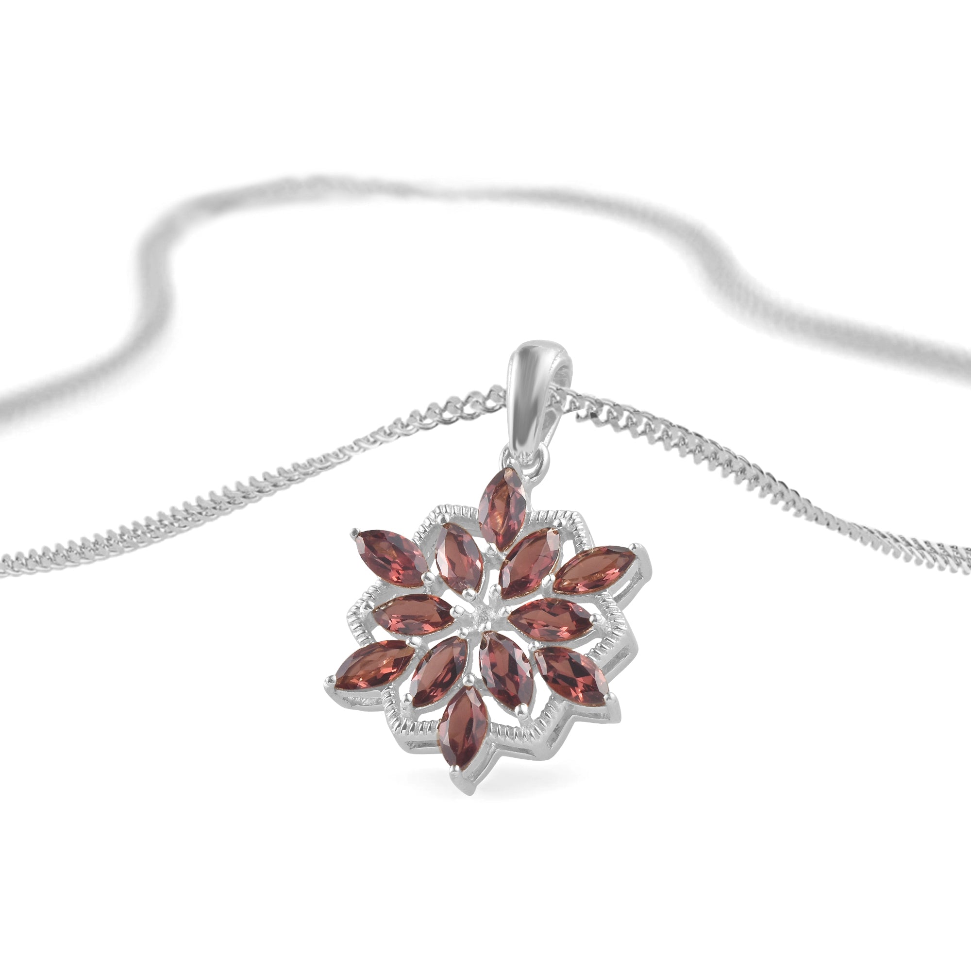 Garnet Marquise Pendant with Prong Setting