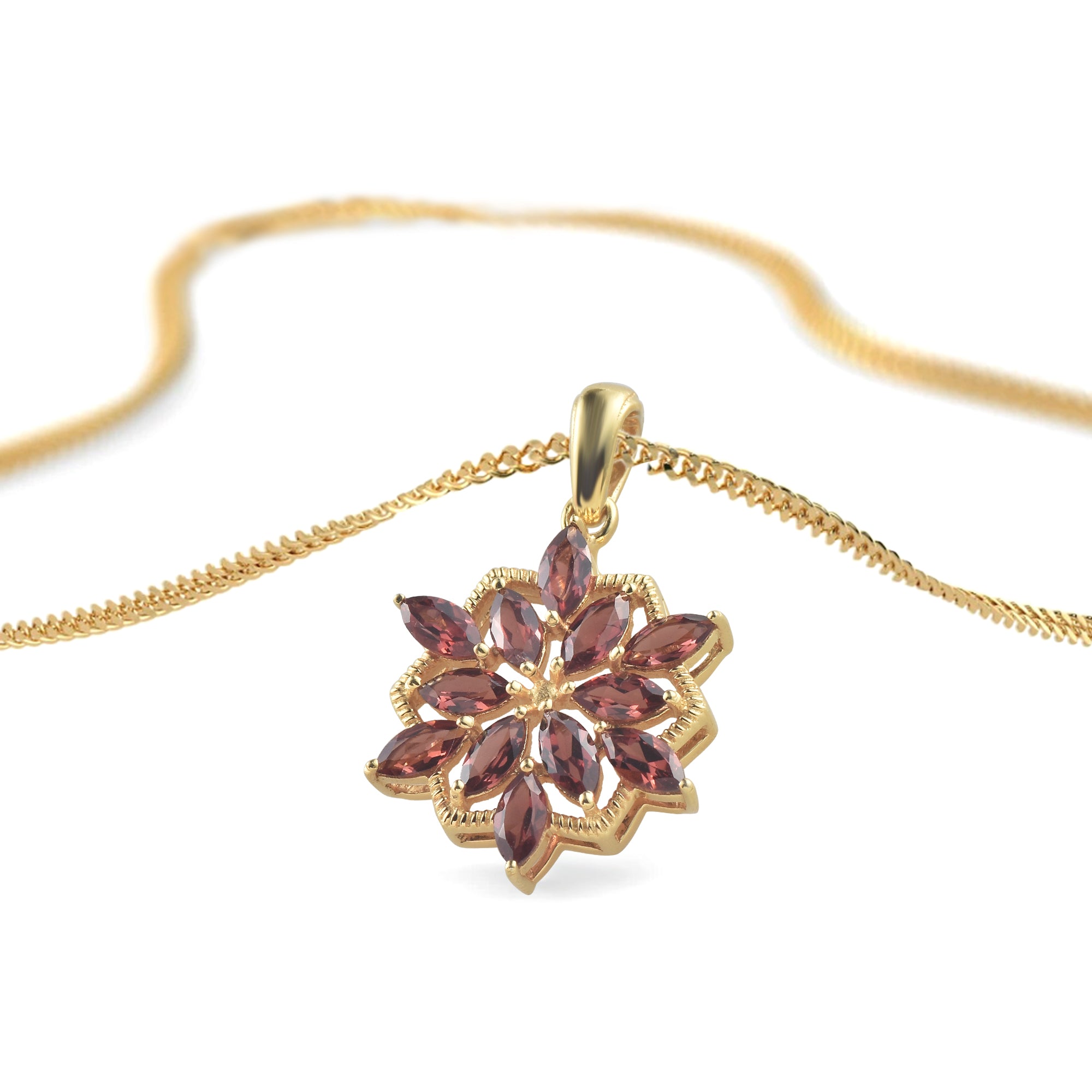Garnet Marquise Pendant with Prong Setting