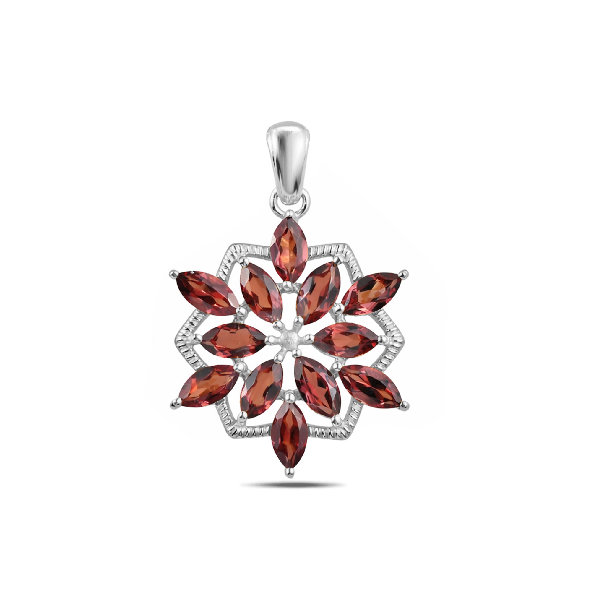 Garnet Marquise Pendant with Prong Setting