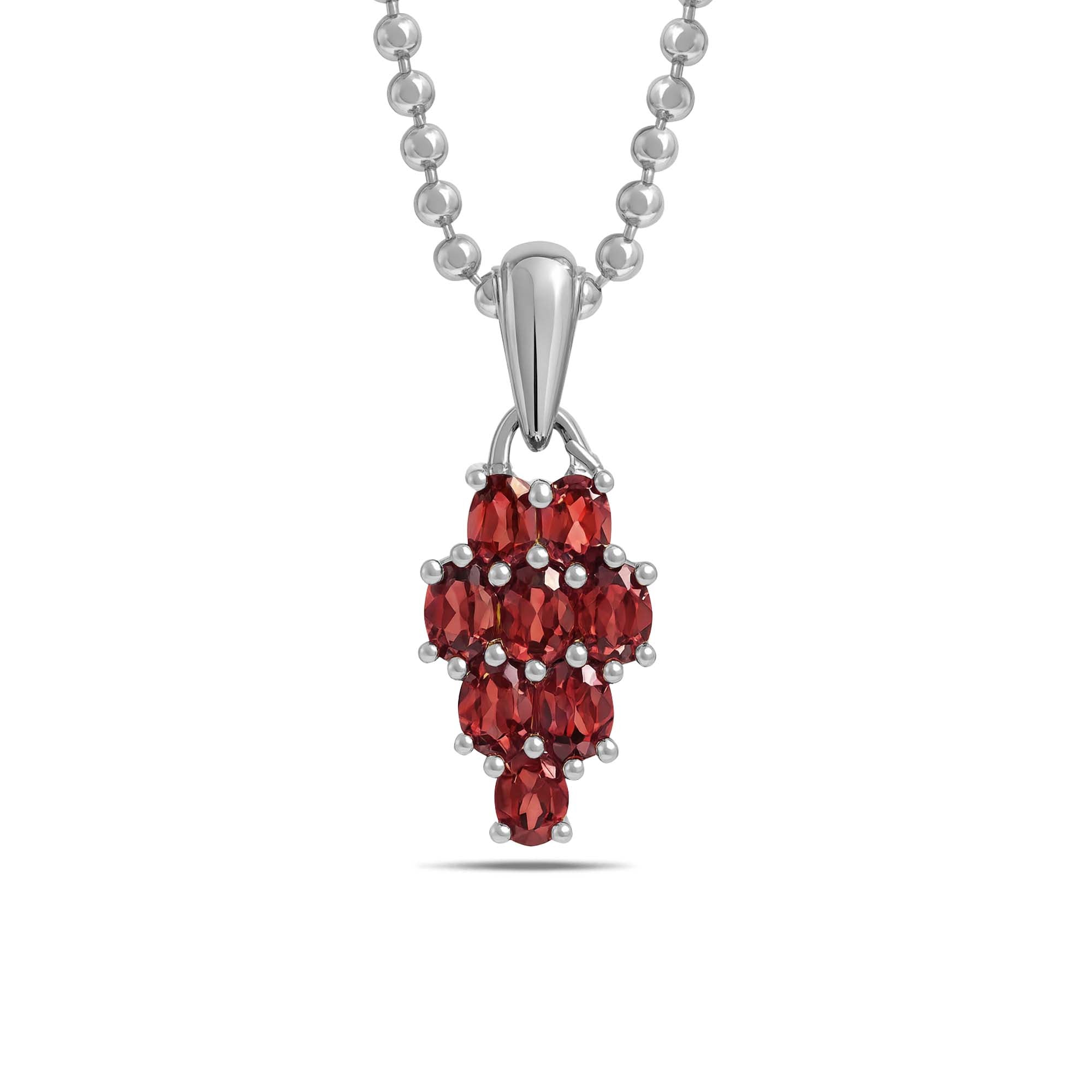 Garnet Oval Pendant with Prong Setting