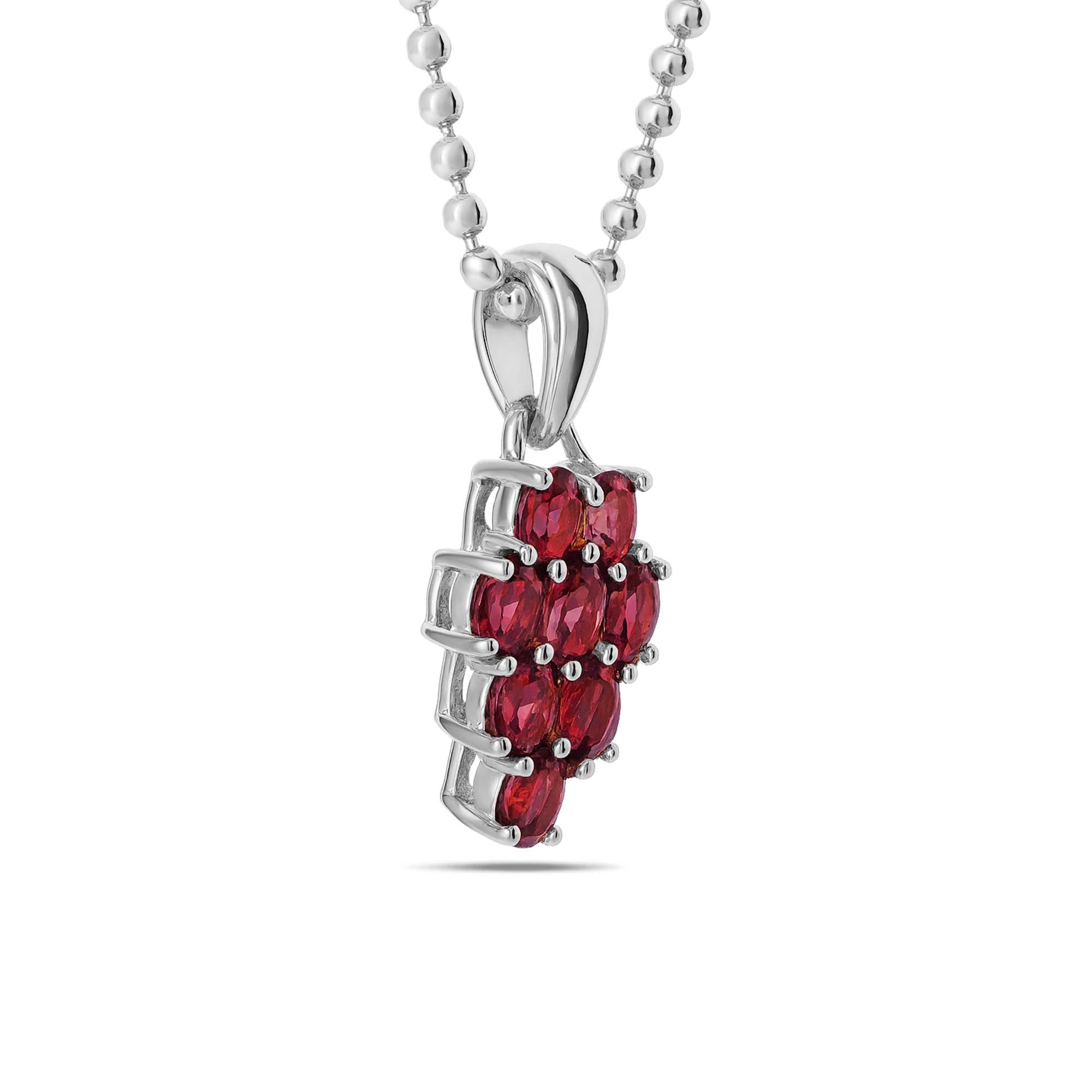 Garnet Oval Pendant with Prong Setting