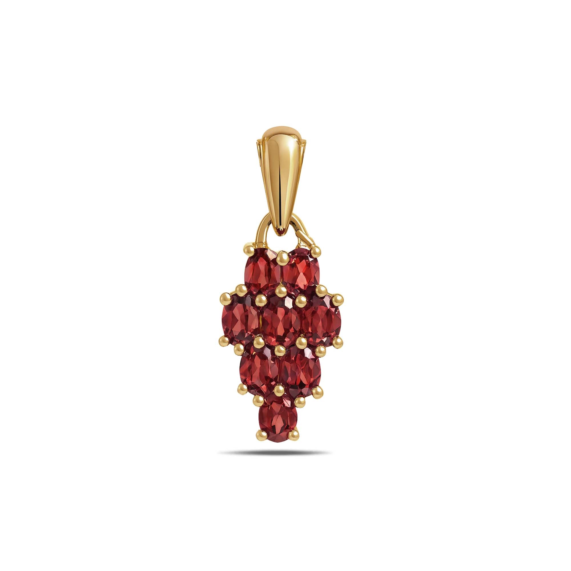 Garnet Oval Pendant with Prong Setting