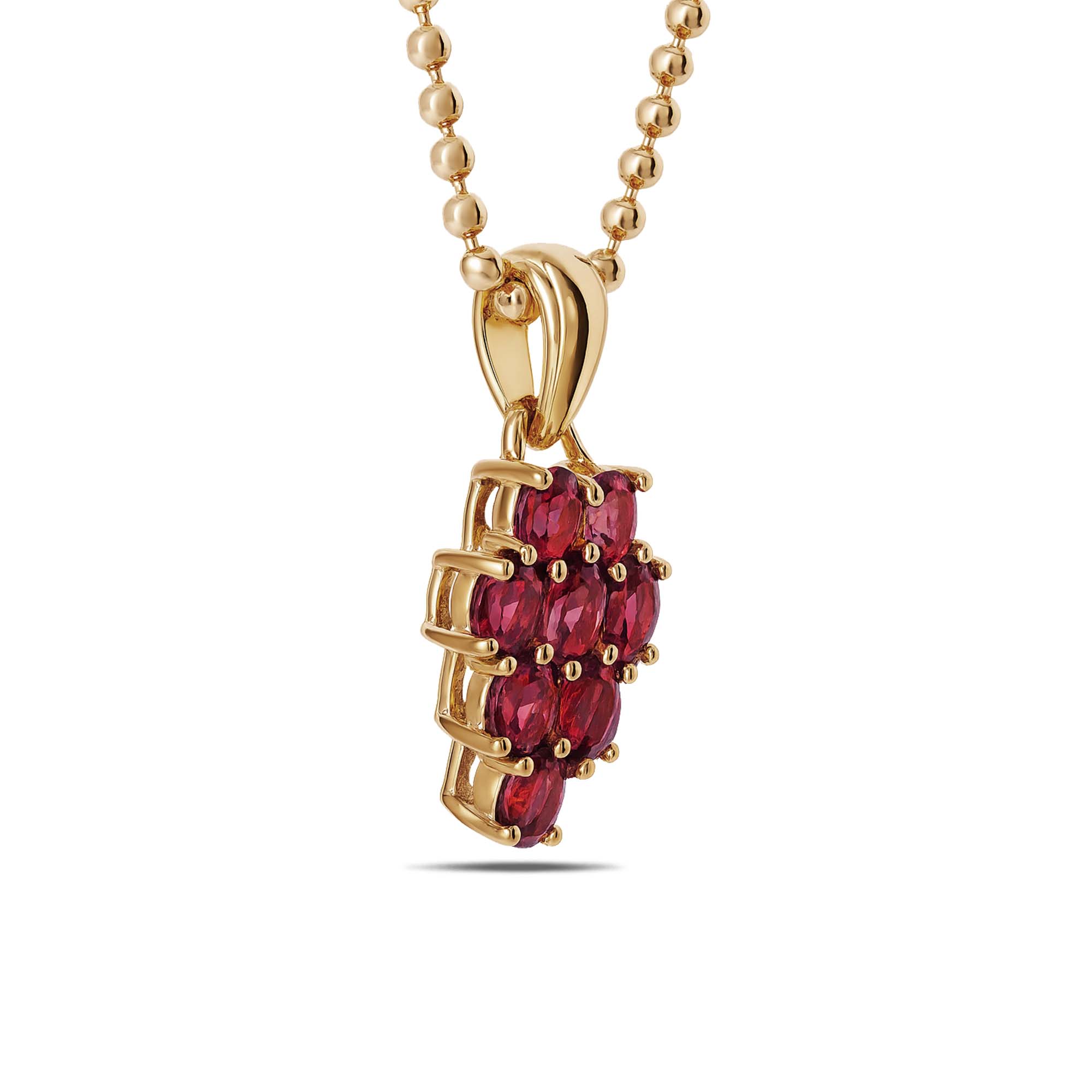 Garnet Oval Pendant with Prong Setting