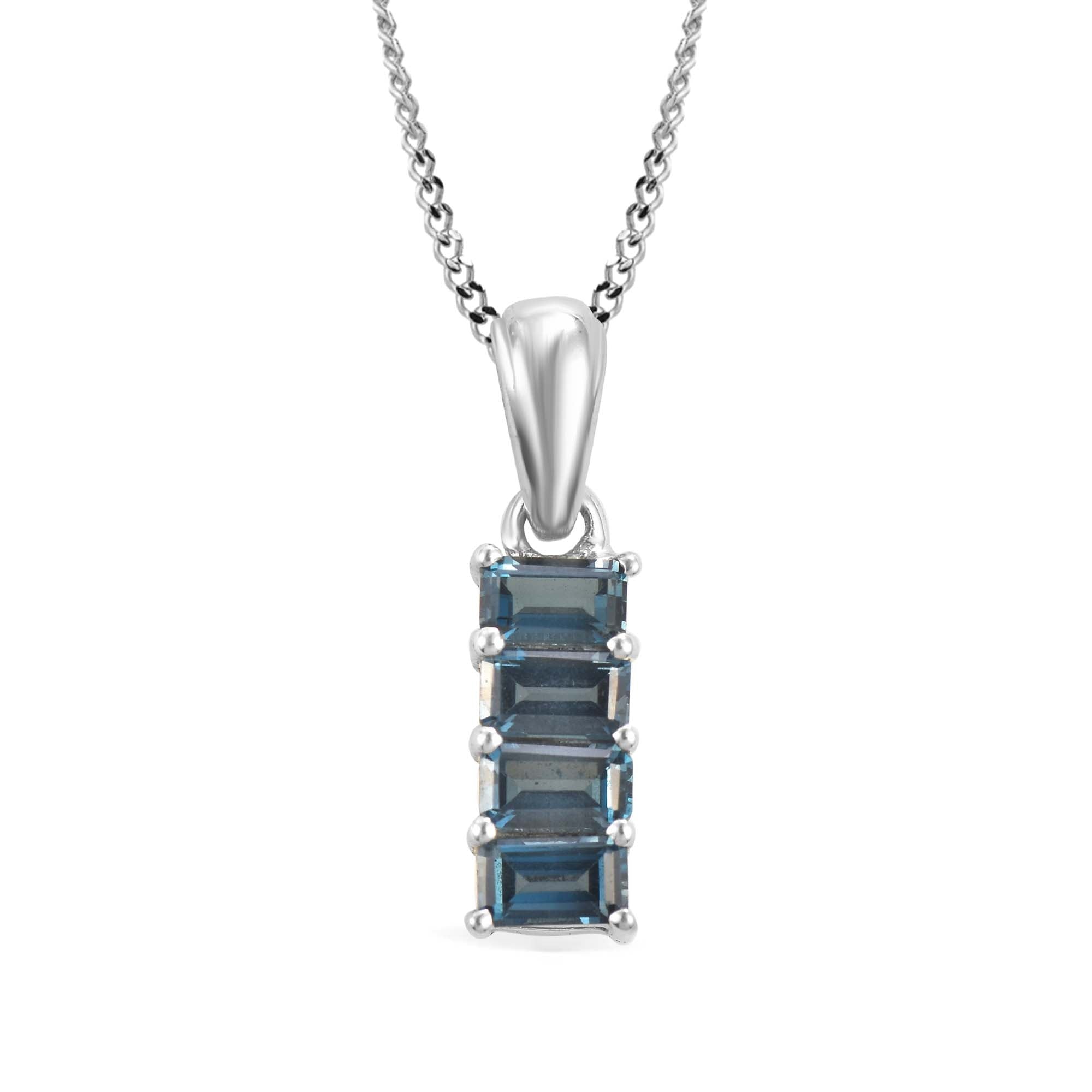 London Blue Topaz Octagon Pendant with Prong Setting