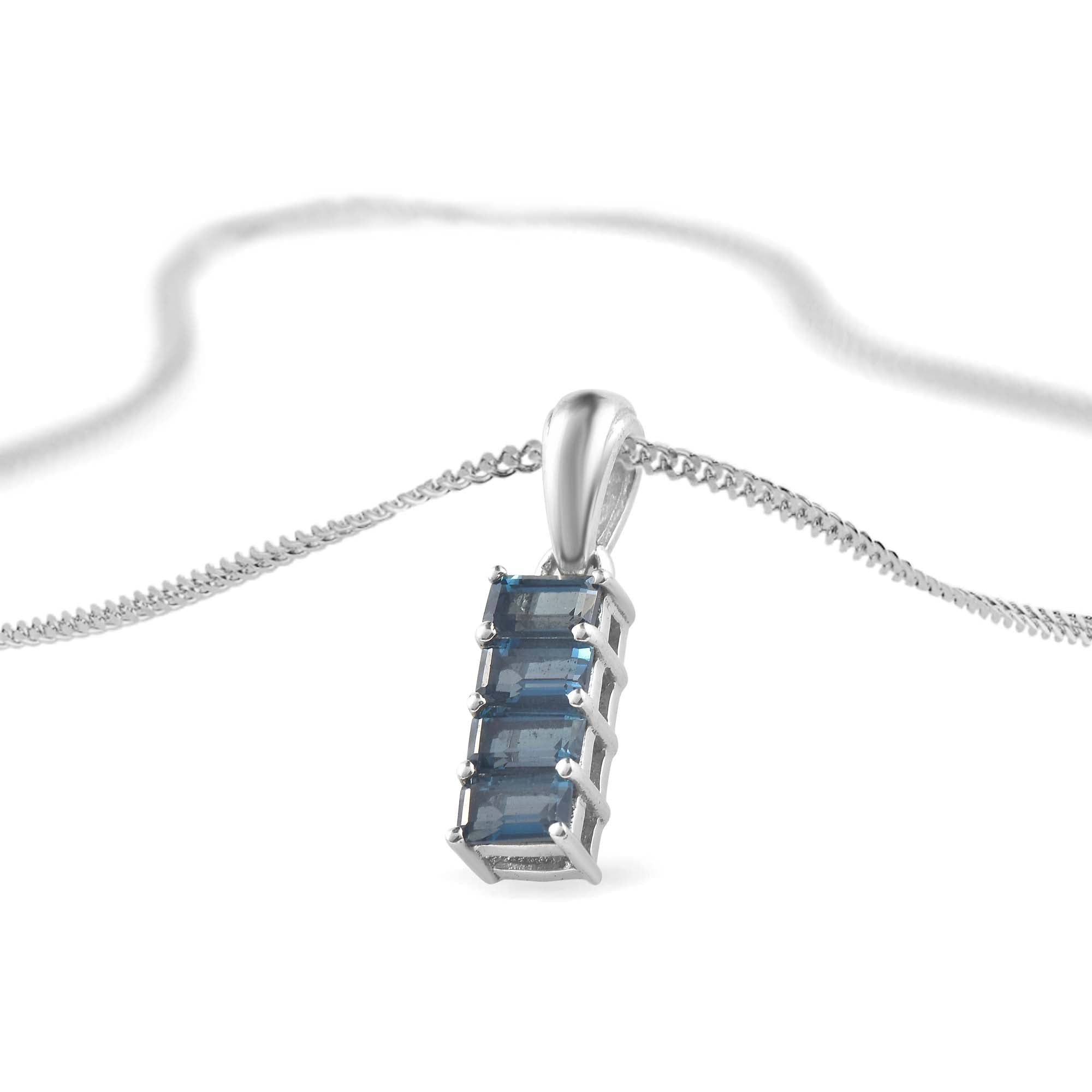 London Blue Topaz Octagon Pendant with Prong Setting