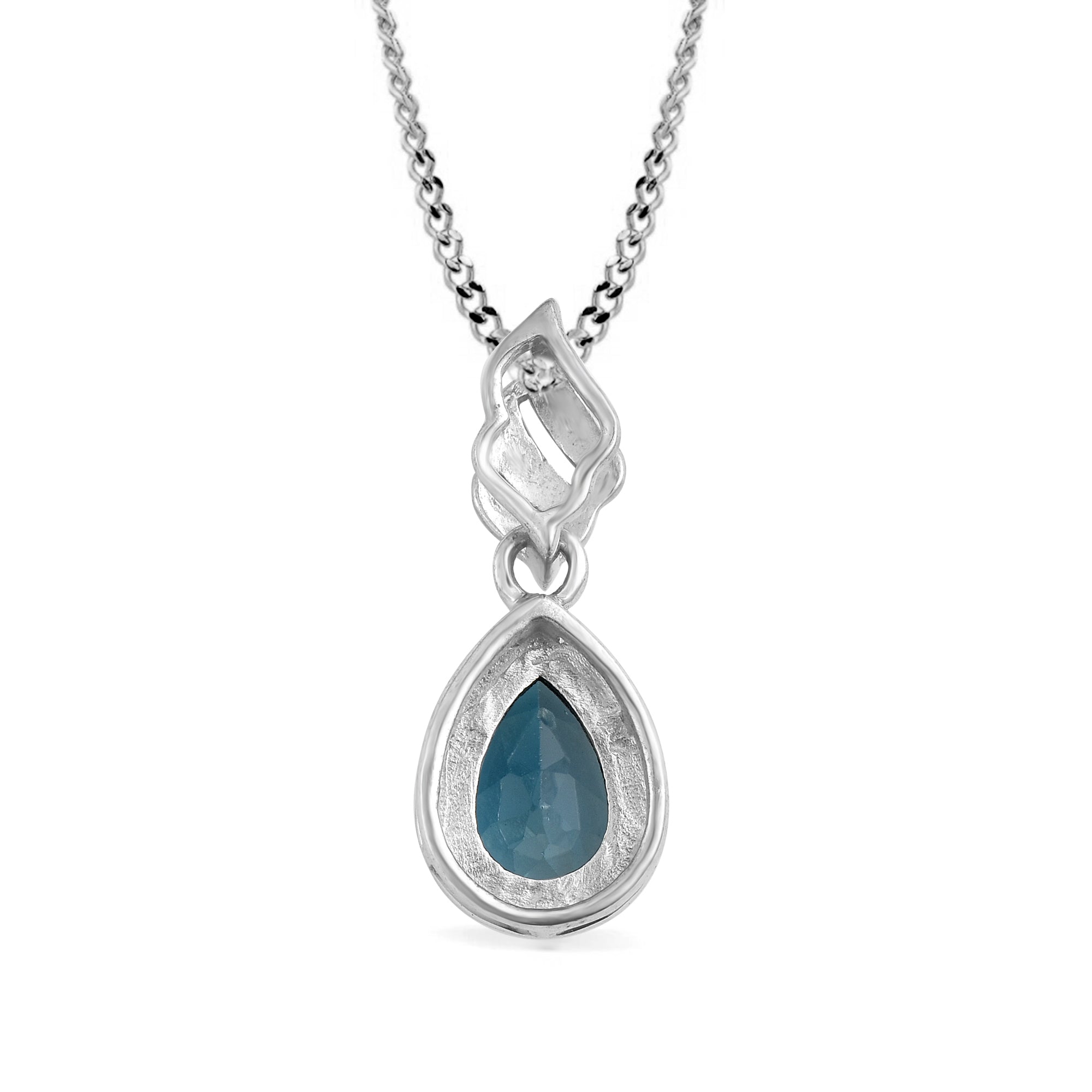 London Blue Topaz Pear Pendant with Prong Setting