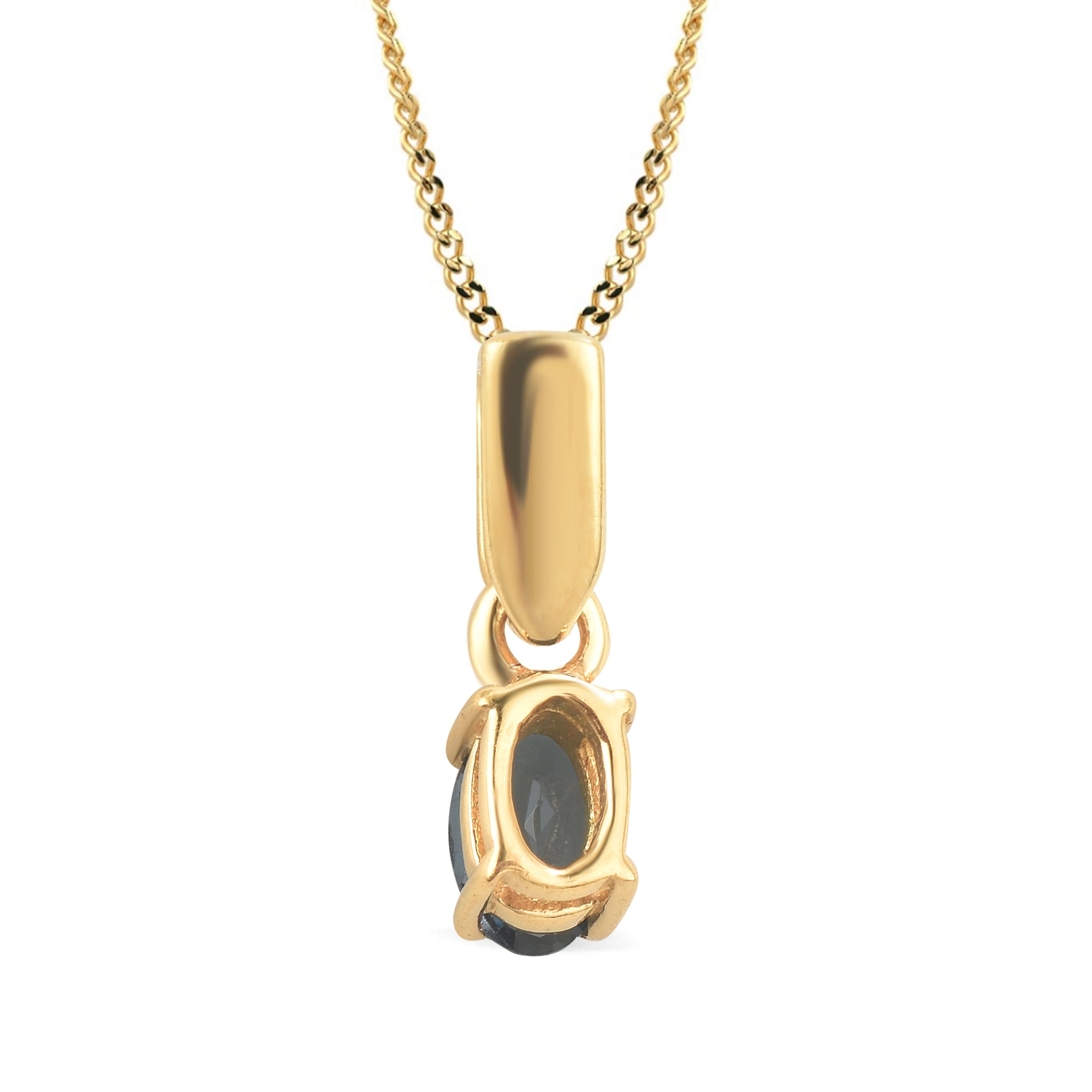 London Blue Topaz Oval Pendant with Prong Setting