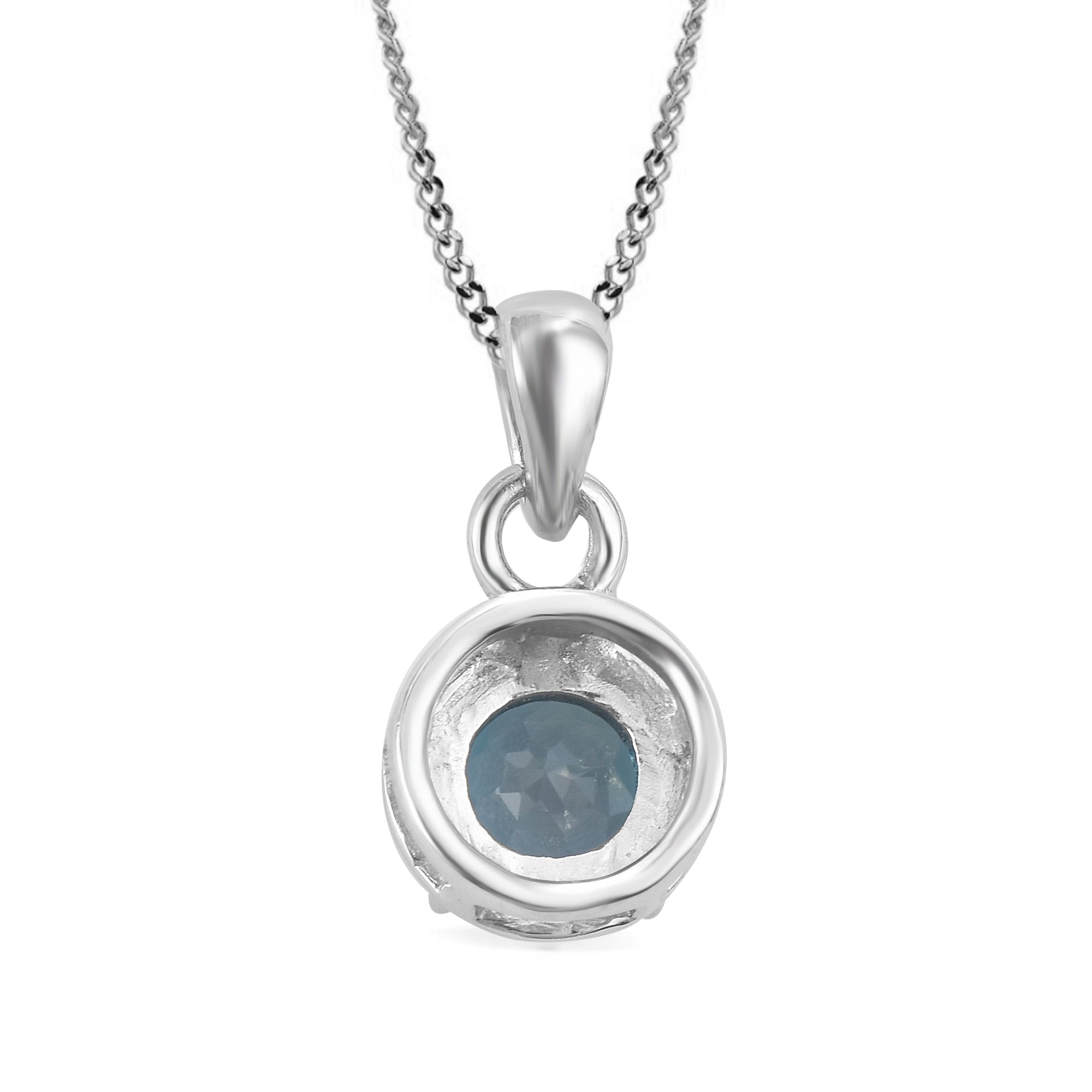 London Blue Topaz Round Pendant with Prong Setting