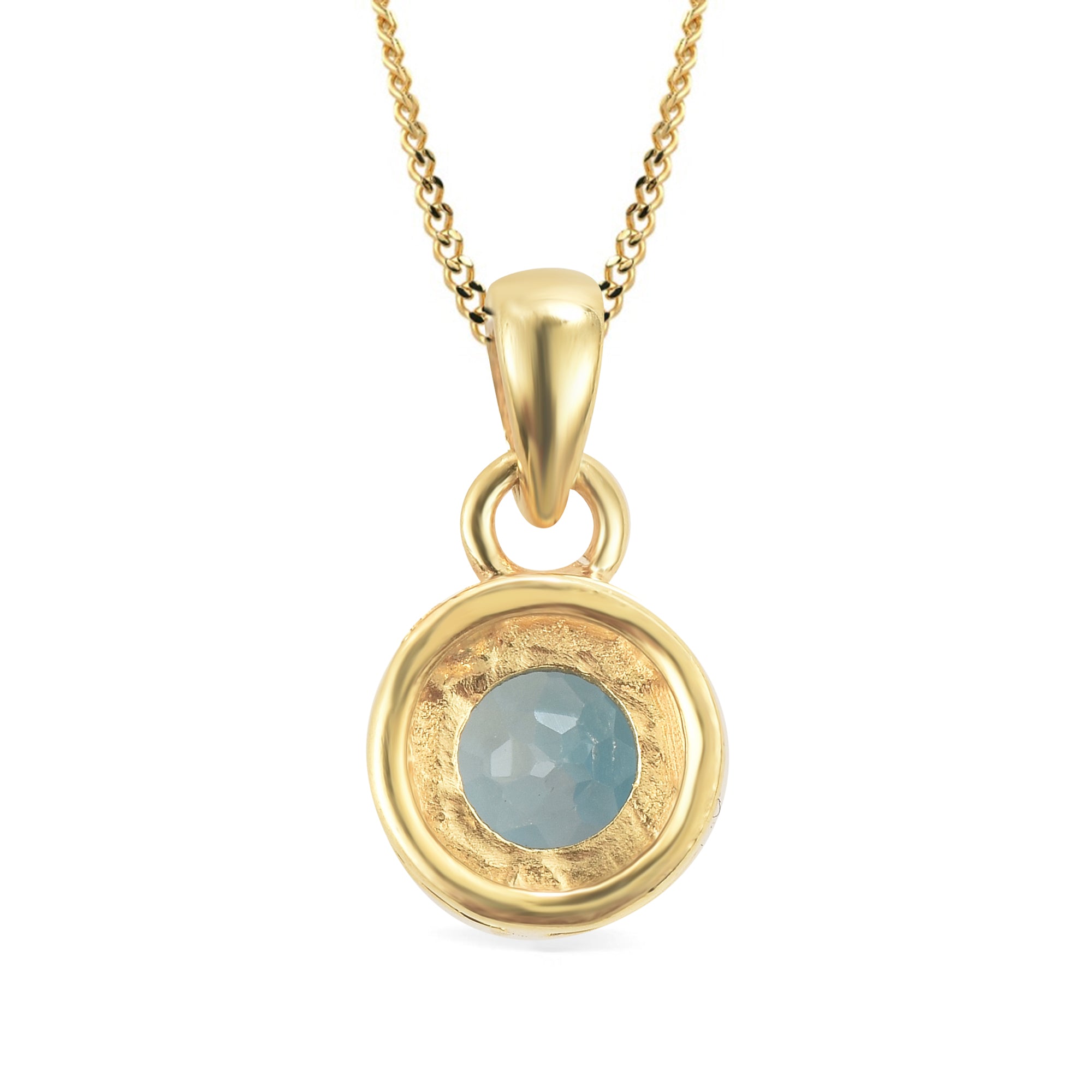 London Blue Topaz Round Pendant with Prong Setting