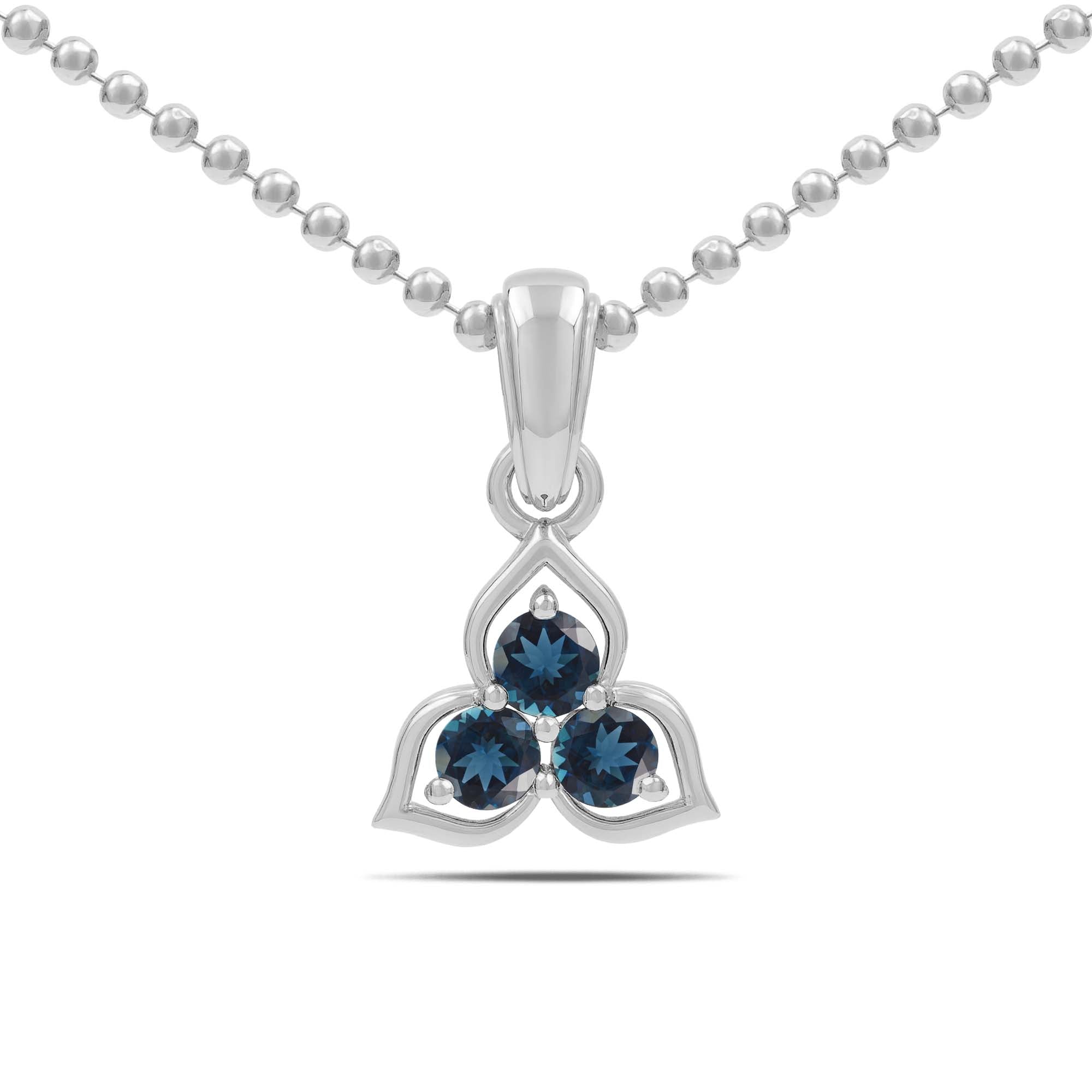 London Blue Topaz Round Pendant with Prong Setting