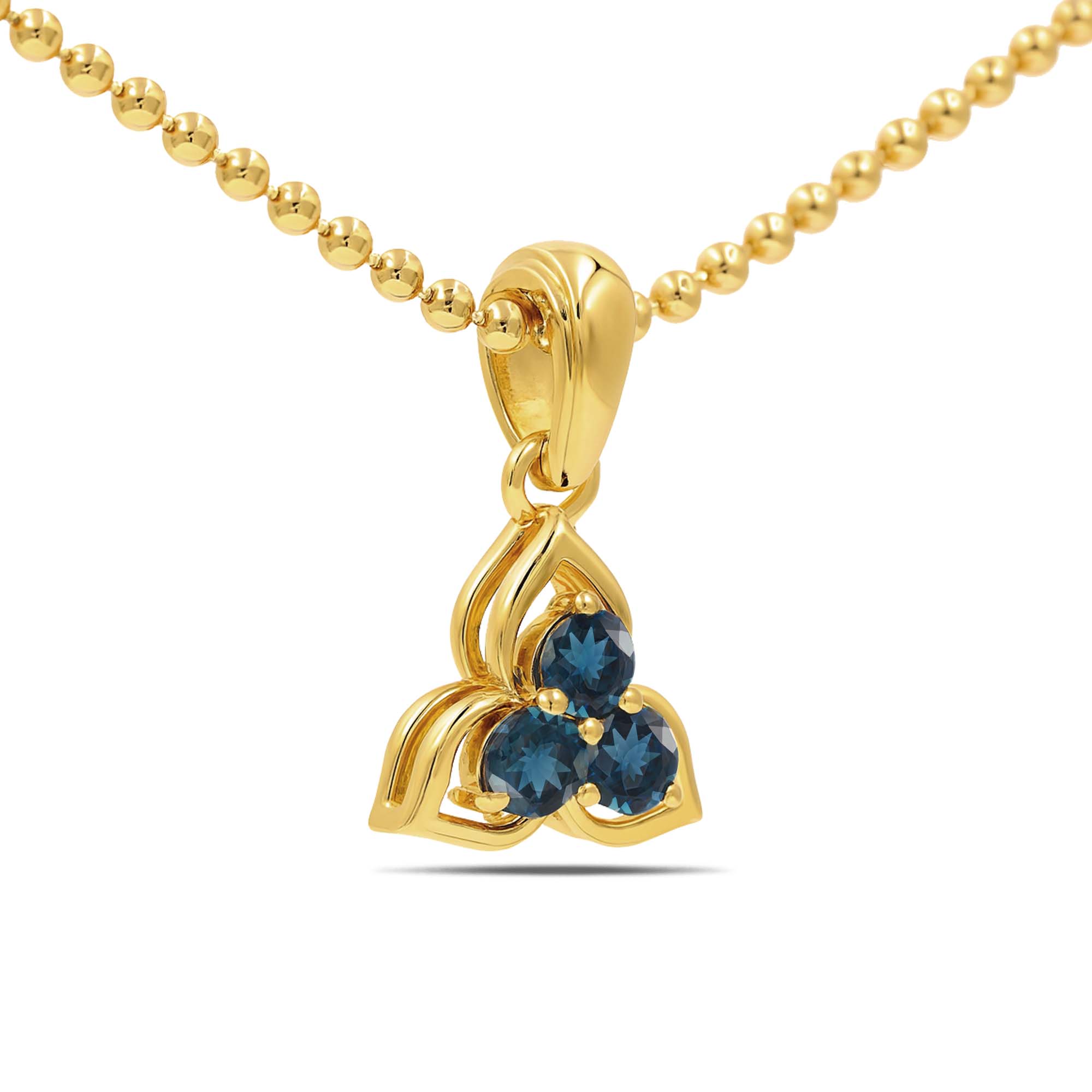London Blue Topaz Round Pendant with Prong Setting