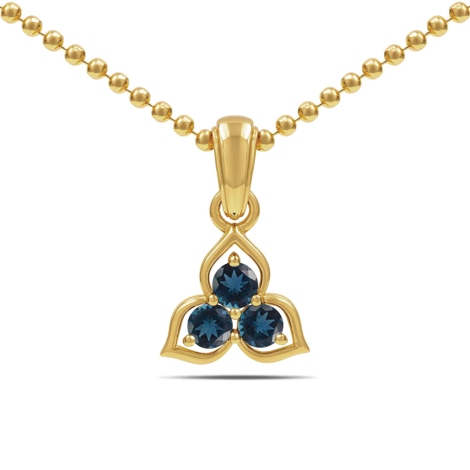 London Blue Topaz Round Pendant with Prong Setting