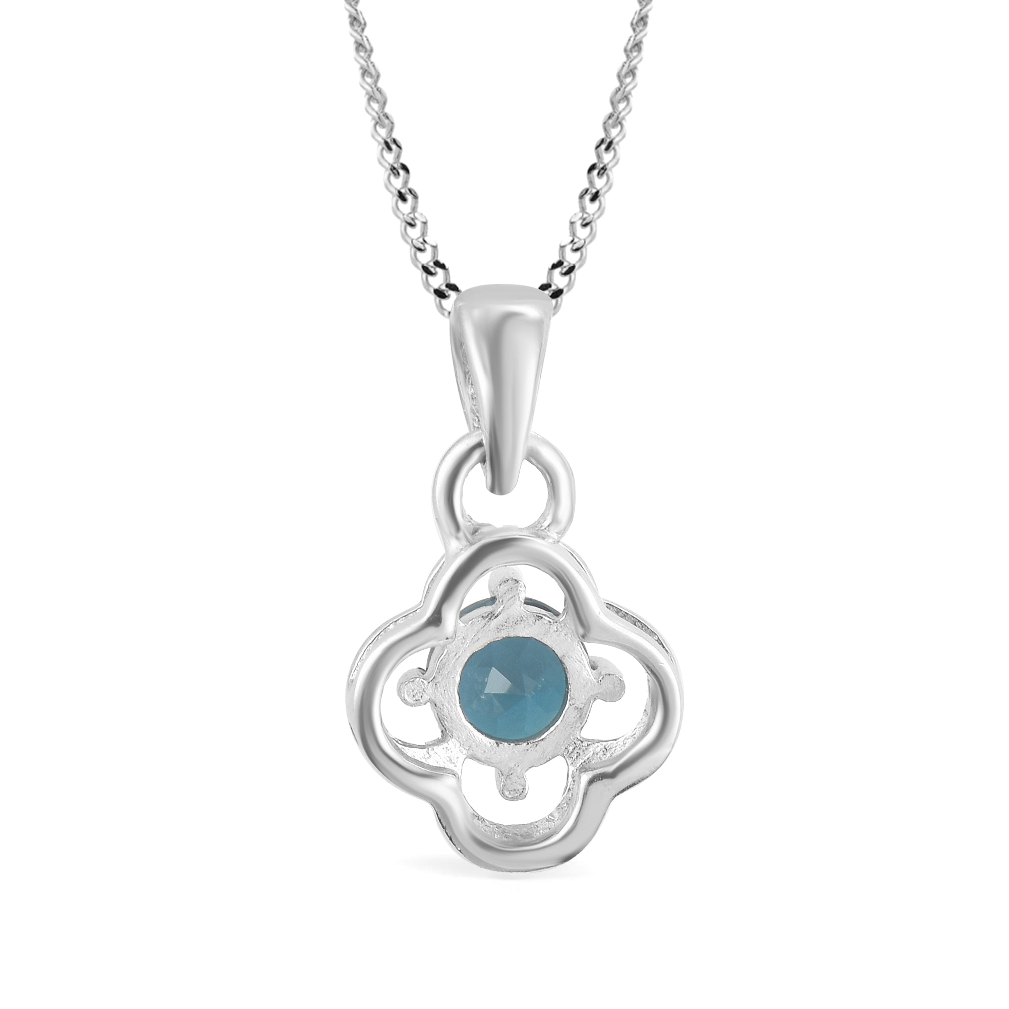 London Blue Topaz Round Pendant with Prong Setting