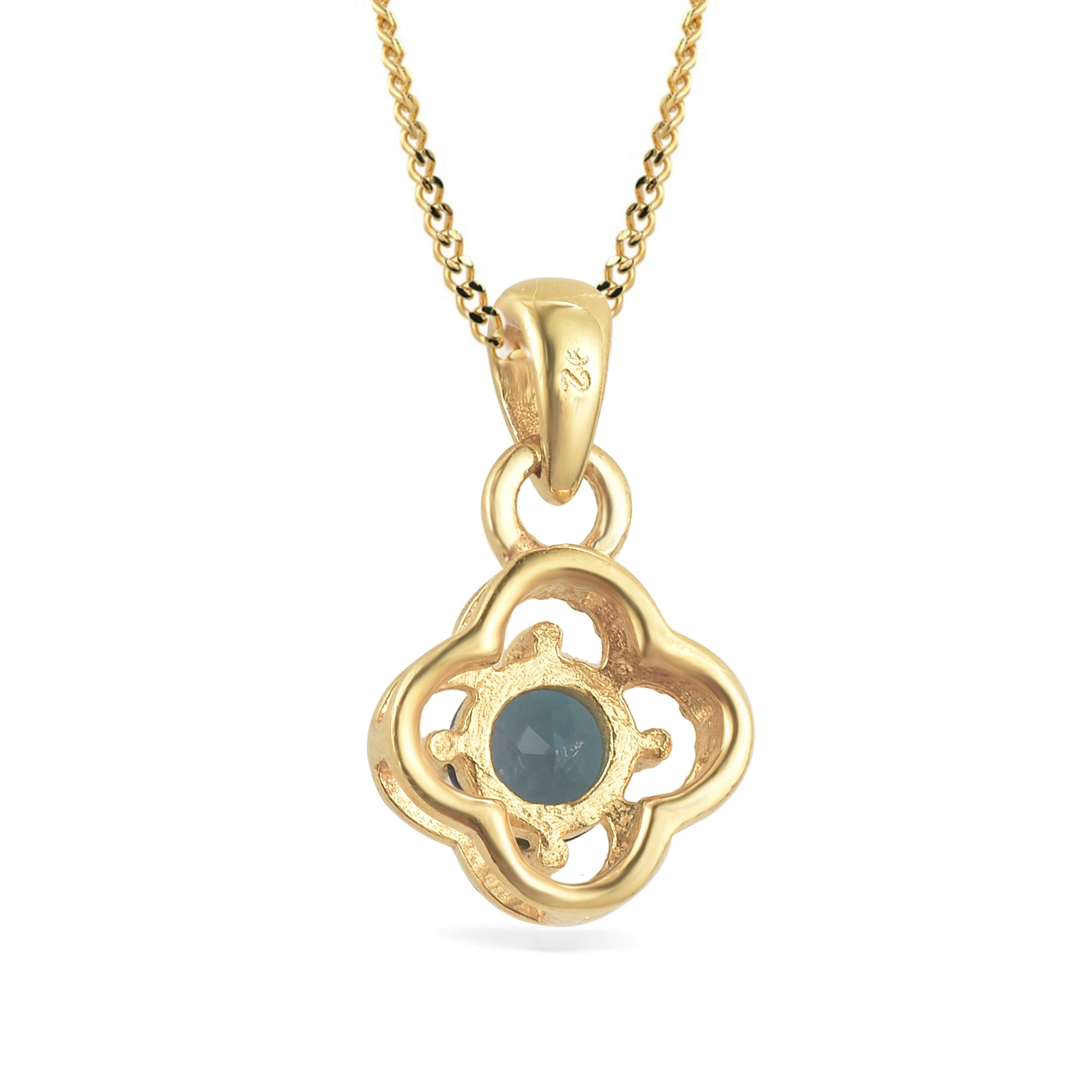 London Blue Topaz Round Pendant with Prong Setting