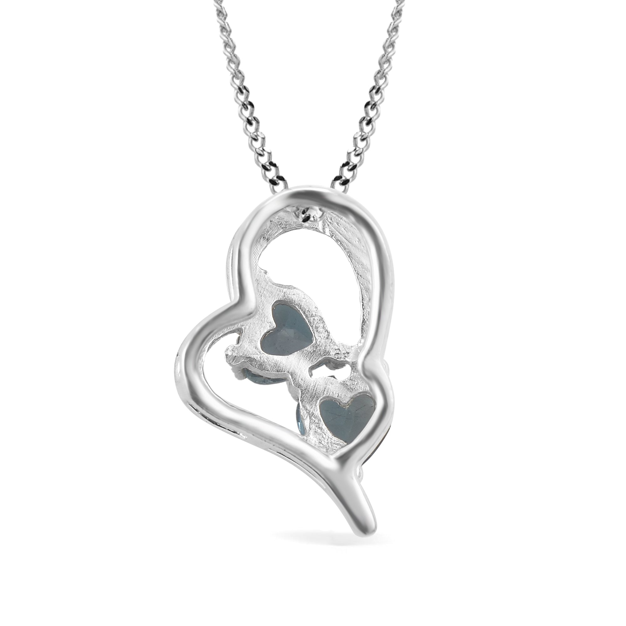 London Blue Topaz Heart Pendant with Prong Setting
