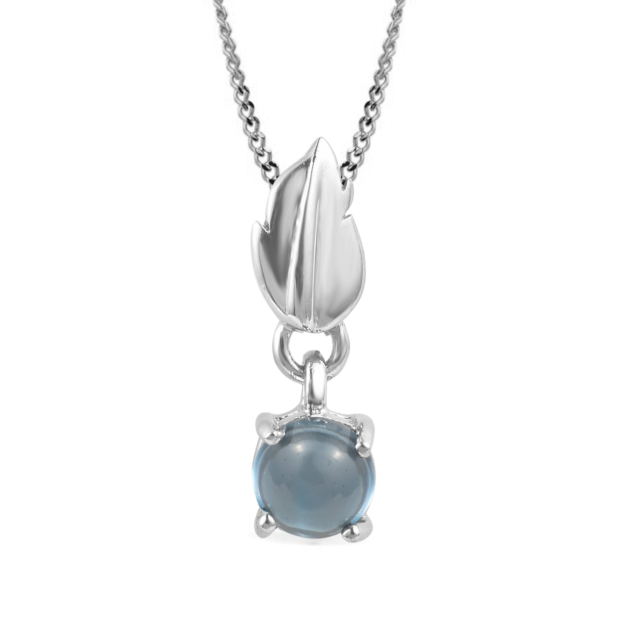 London Blue Topaz Round Pendant with Prong Setting