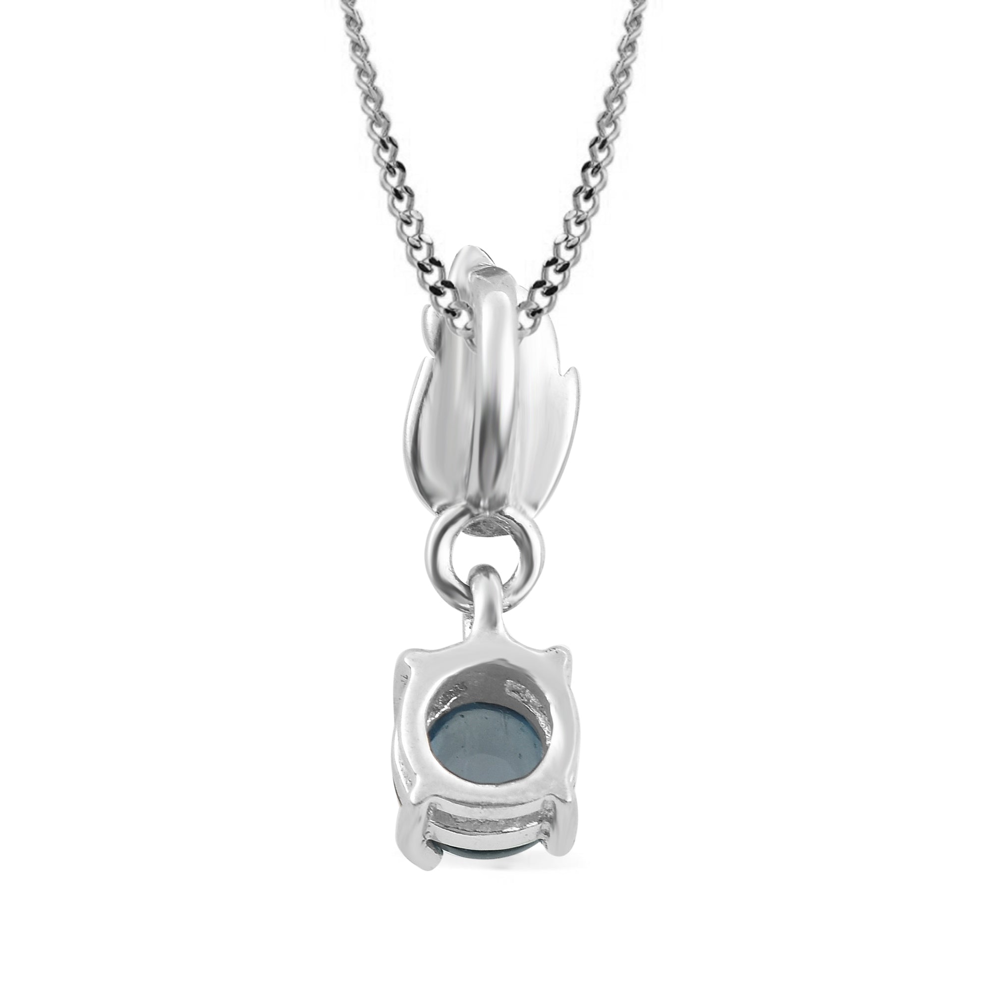 London Blue Topaz Round Pendant with Prong Setting