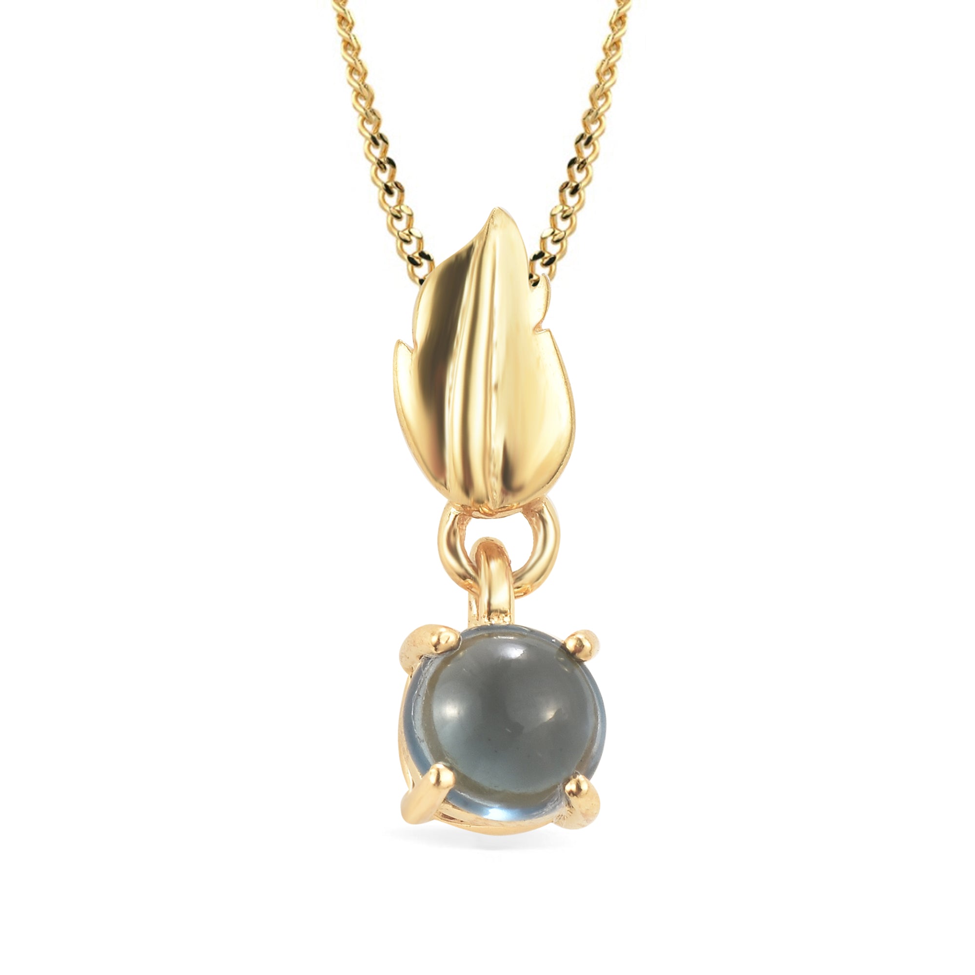 London Blue Topaz Round Pendant with Prong Setting