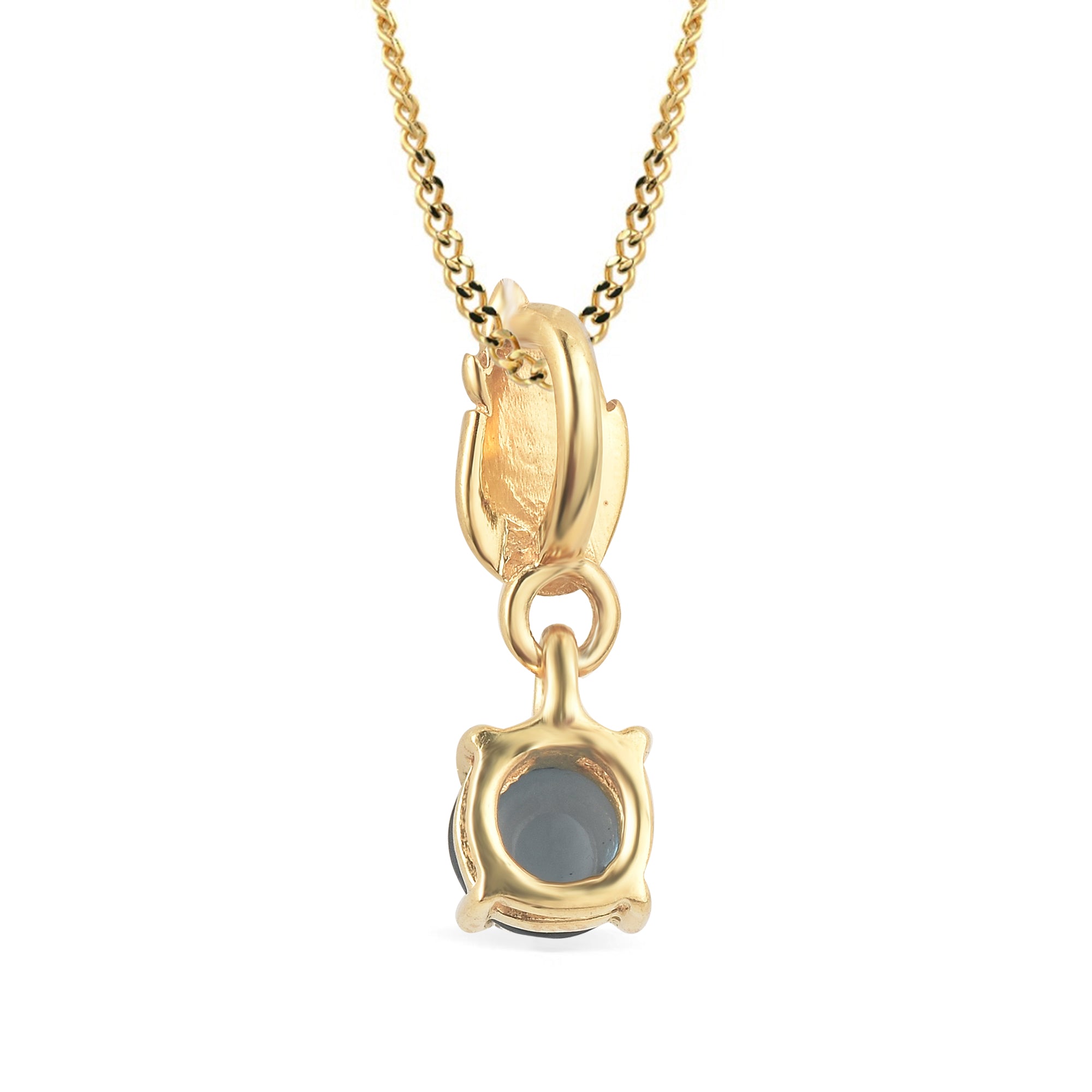 London Blue Topaz Round Pendant with Prong Setting