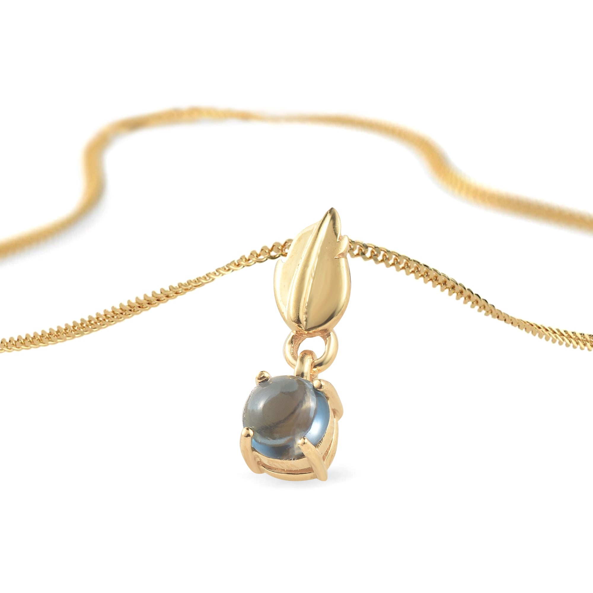 London Blue Topaz Round Pendant with Prong Setting
