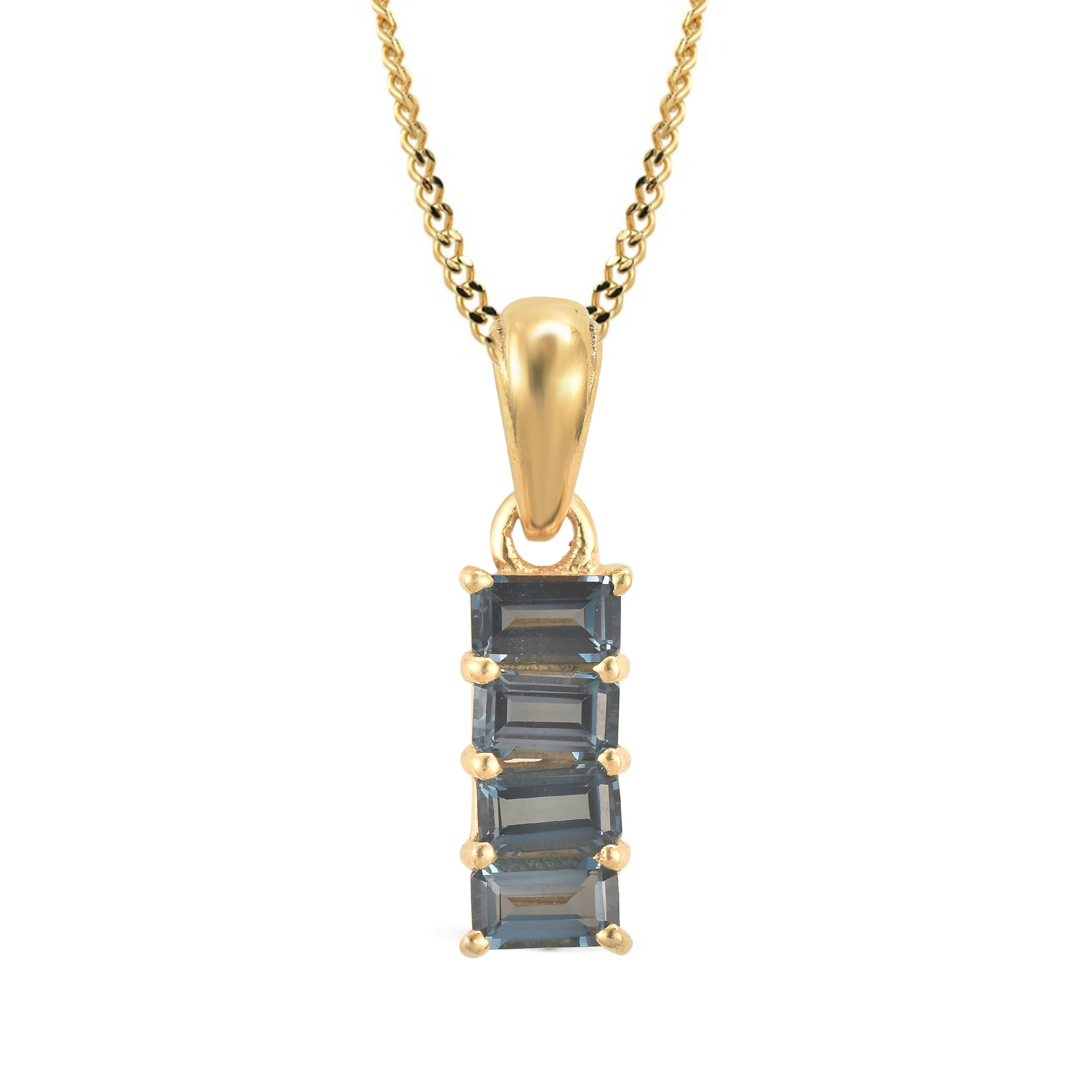 London Blue Topaz Octagon Pendant with Prong Setting