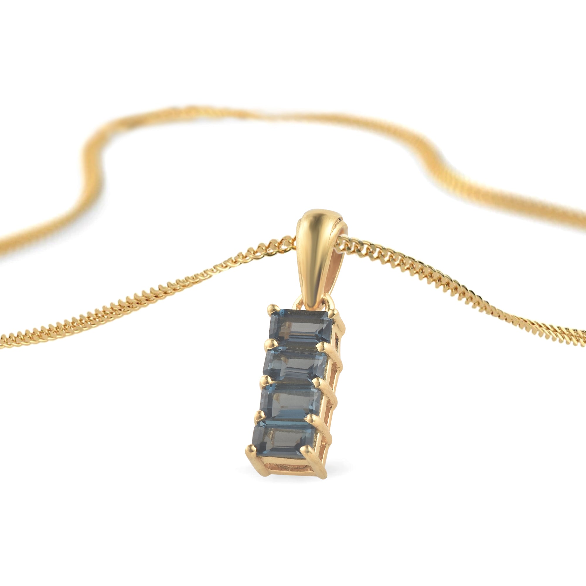 London Blue Topaz Octagon Pendant with Prong Setting