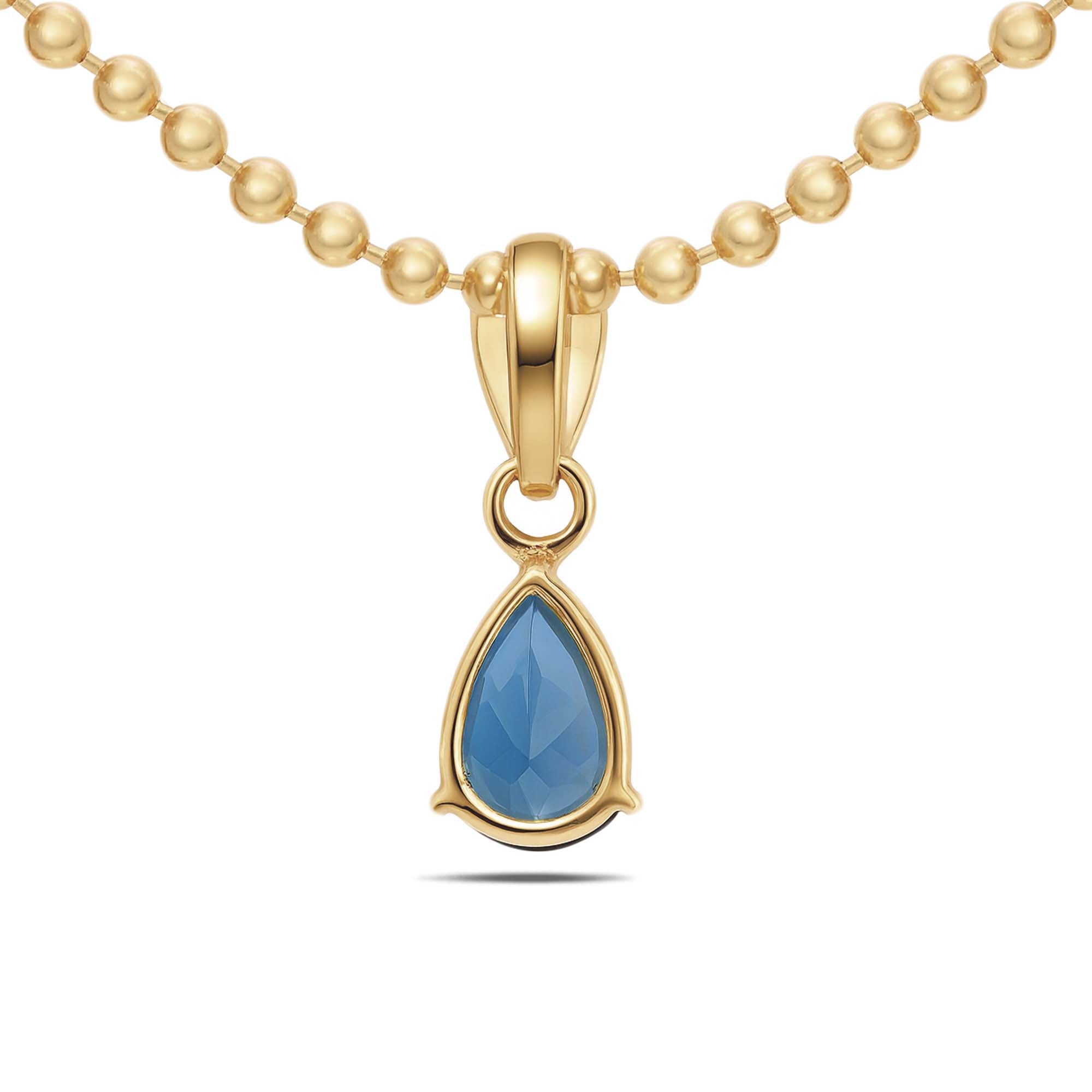 London Blue Topaz Pear Pendant with Prong Setting