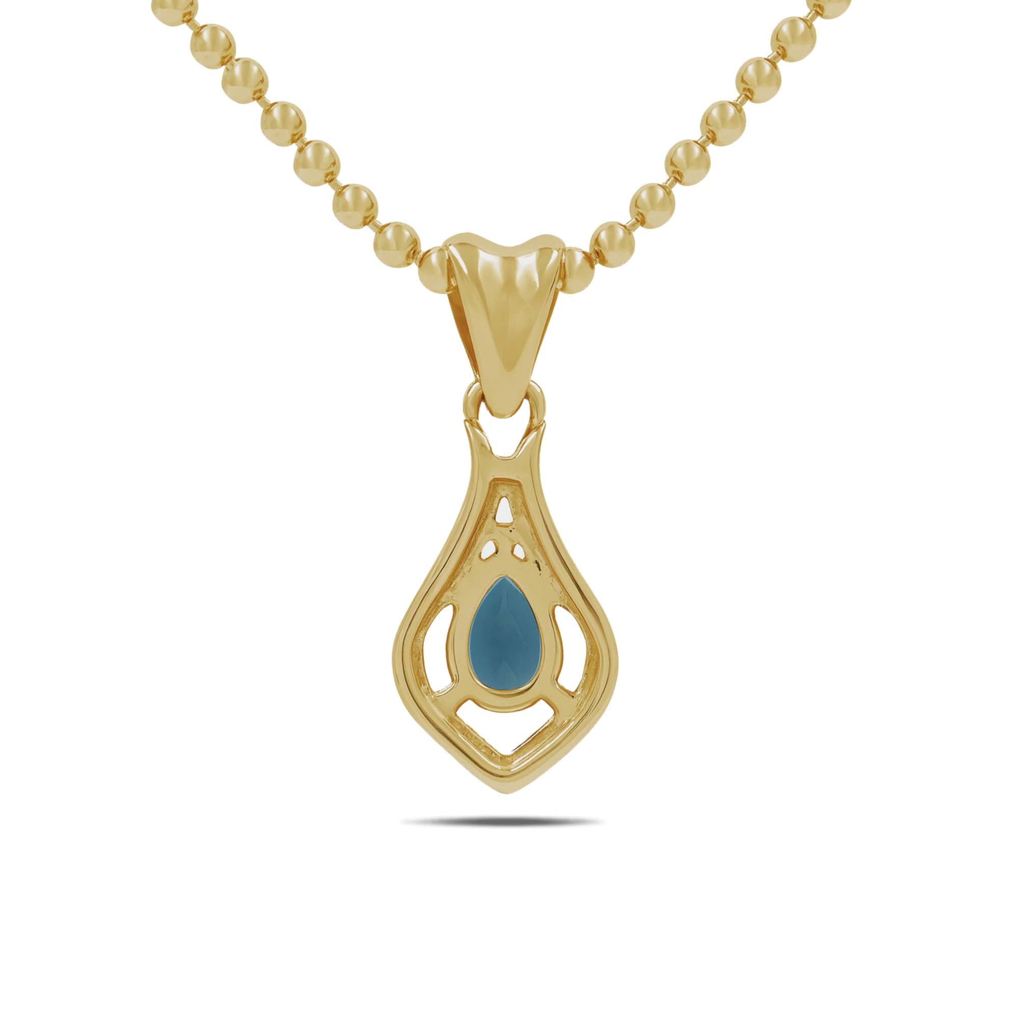 London Blue Topaz Pear Pendant with Prong Setting